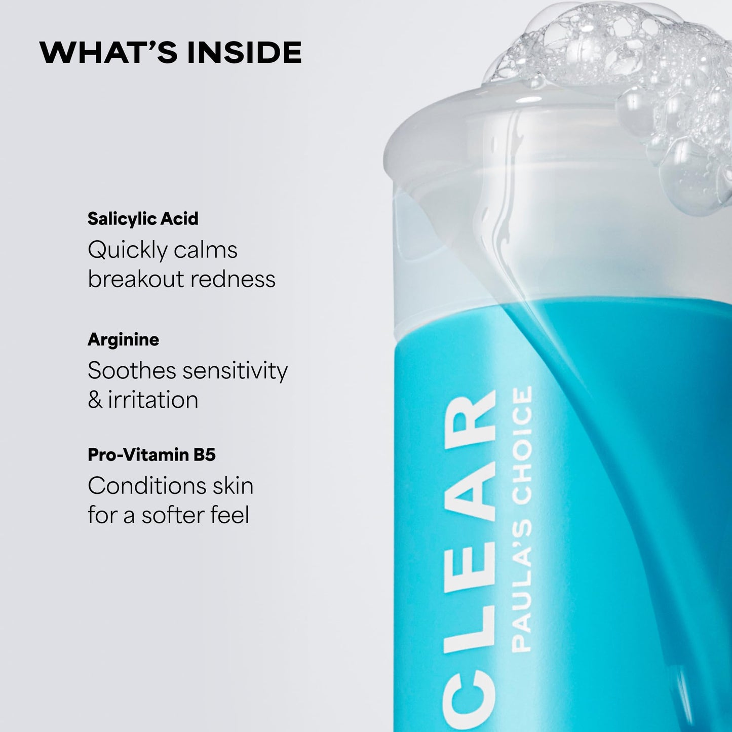 Texture shot of the clear soothing gel face wash formula for clogged and enlarged pores