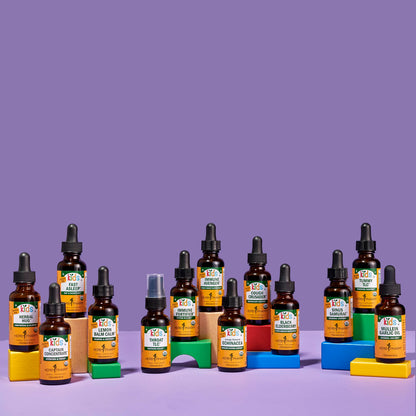 Group shot of Herb Pharm organic children's wellness drops