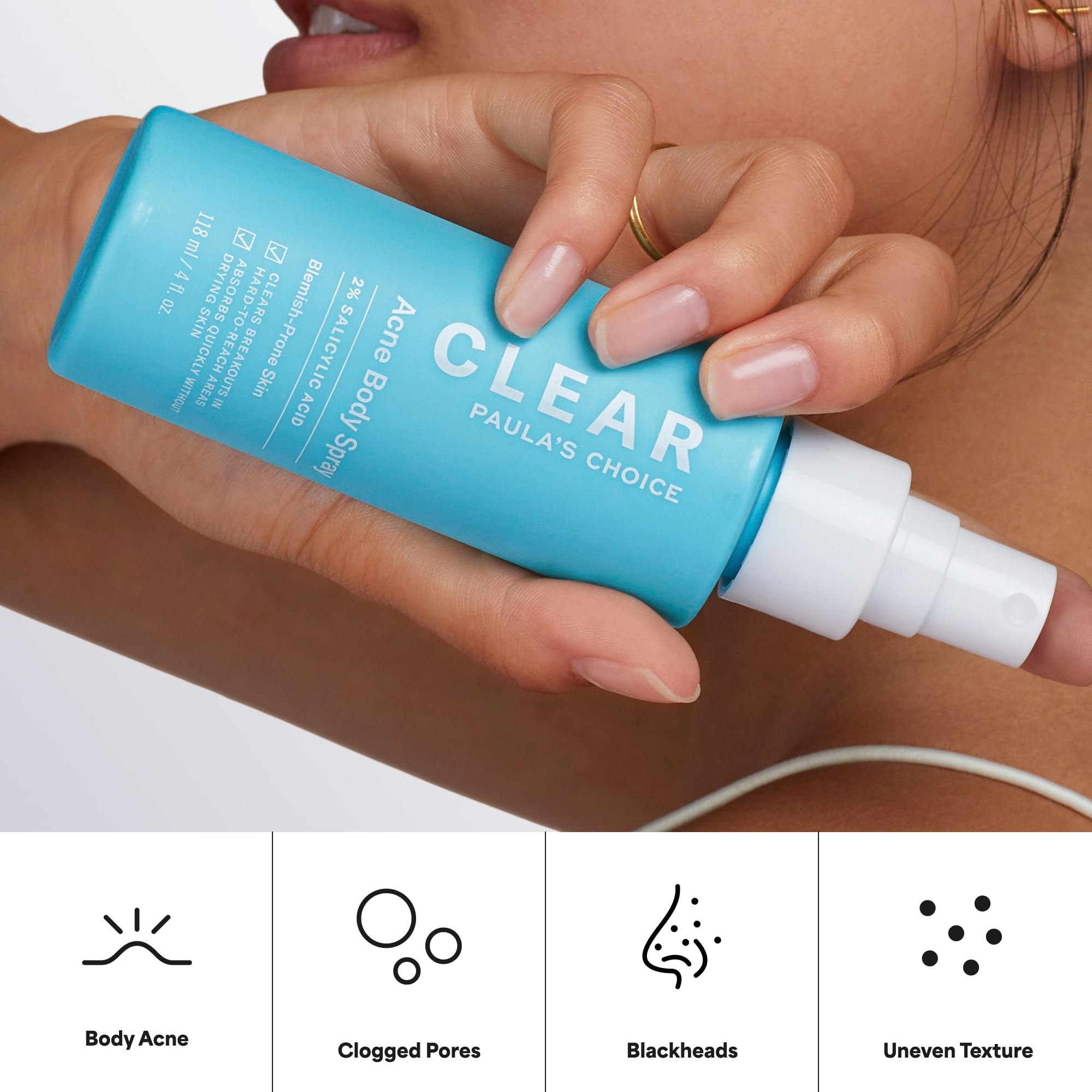 Salicylic acid exfoliating spray for clogged pores and blackheads by Paula's Choice