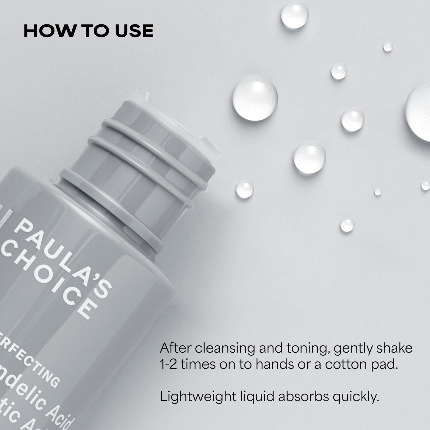 Close up view of the Paula's Choice gentle chemical exfoliant packaging for radiance and smoothing