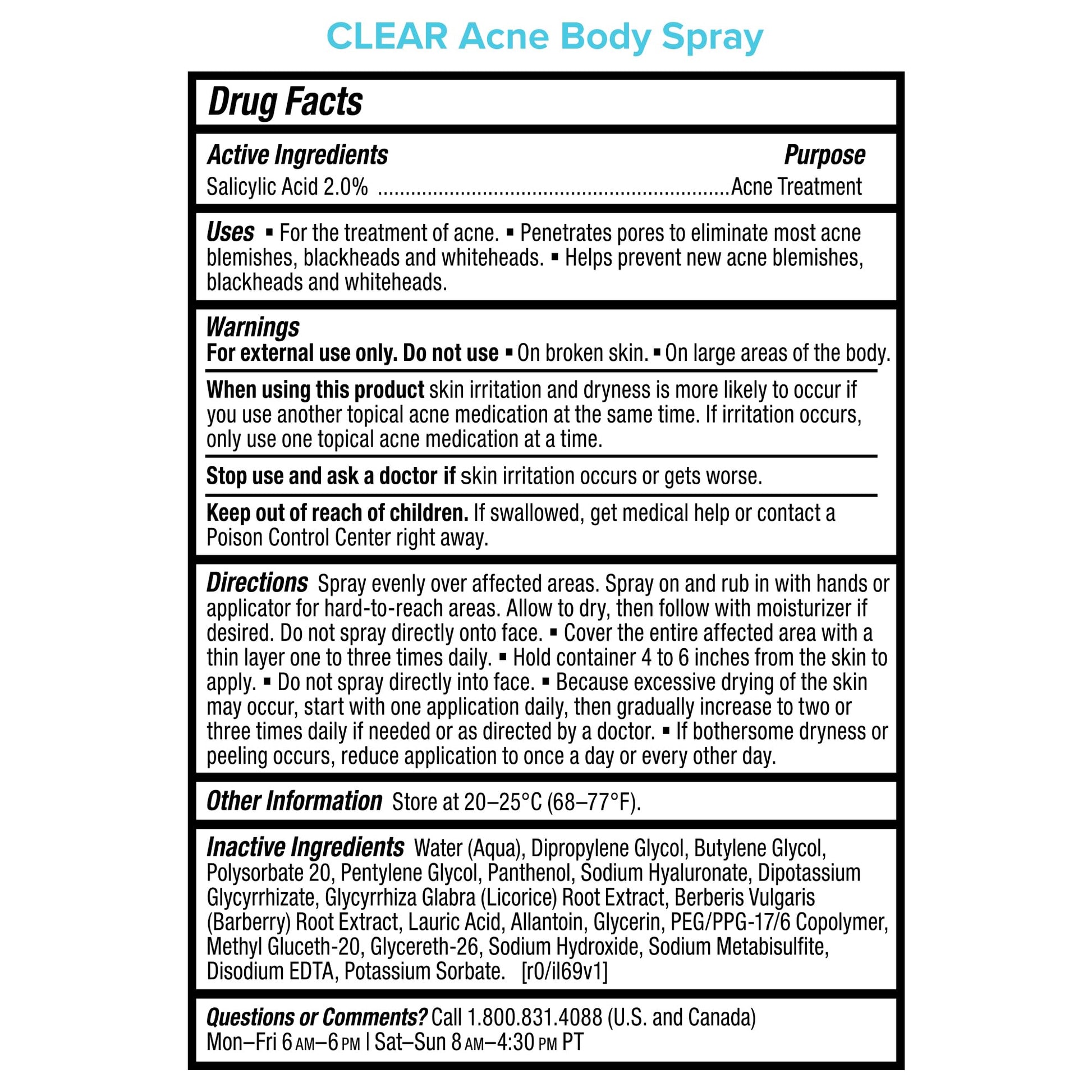 Paula's Choice clear exfoliating back and body acne spray application angle view