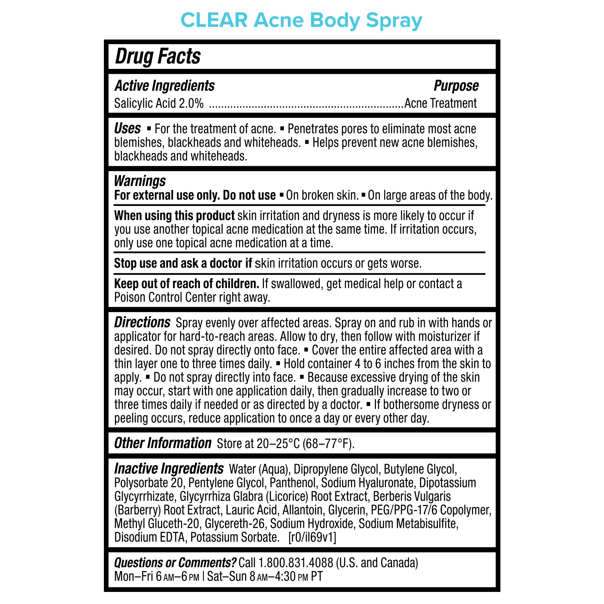 Paula's Choice clear exfoliating back and body acne spray application angle view