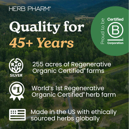 Herb Pharm Triphala Capsules full product layout detailing the traditional Amla Haritaki Bibhitaki blend