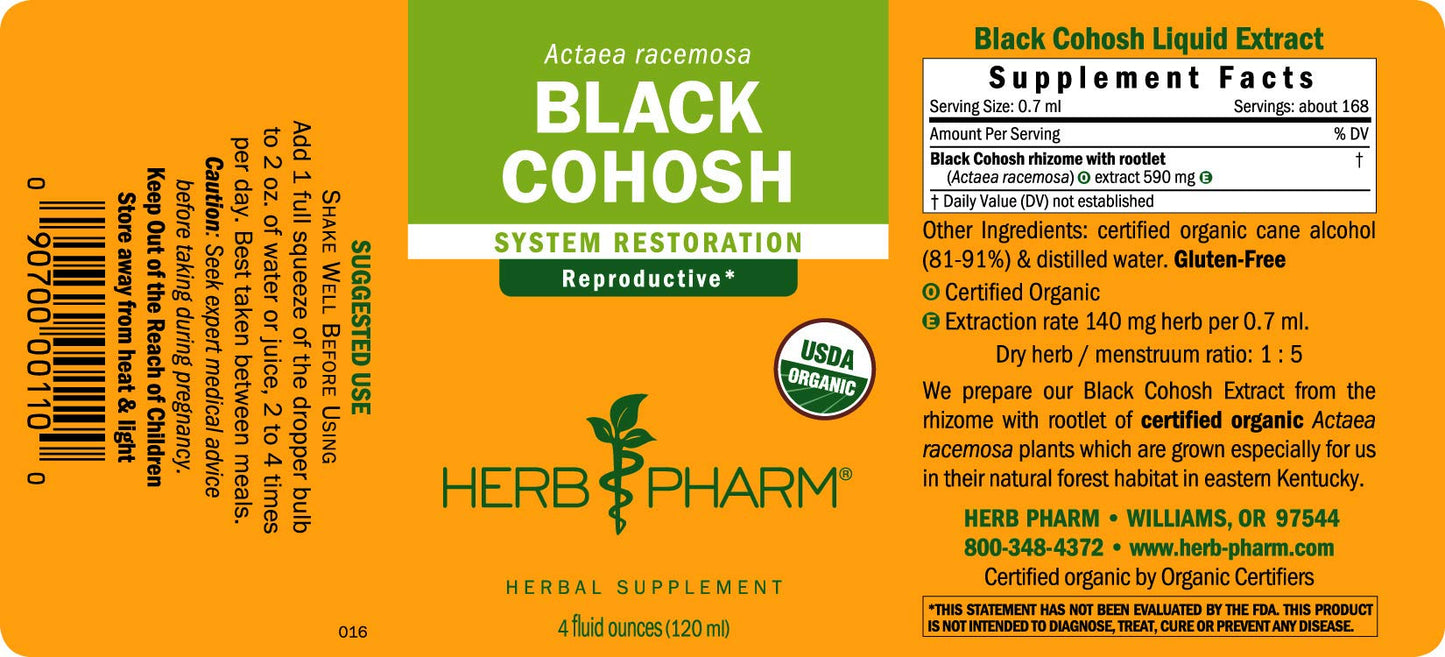 Authentic Herb Pharm USA organic herbal extract packaging details