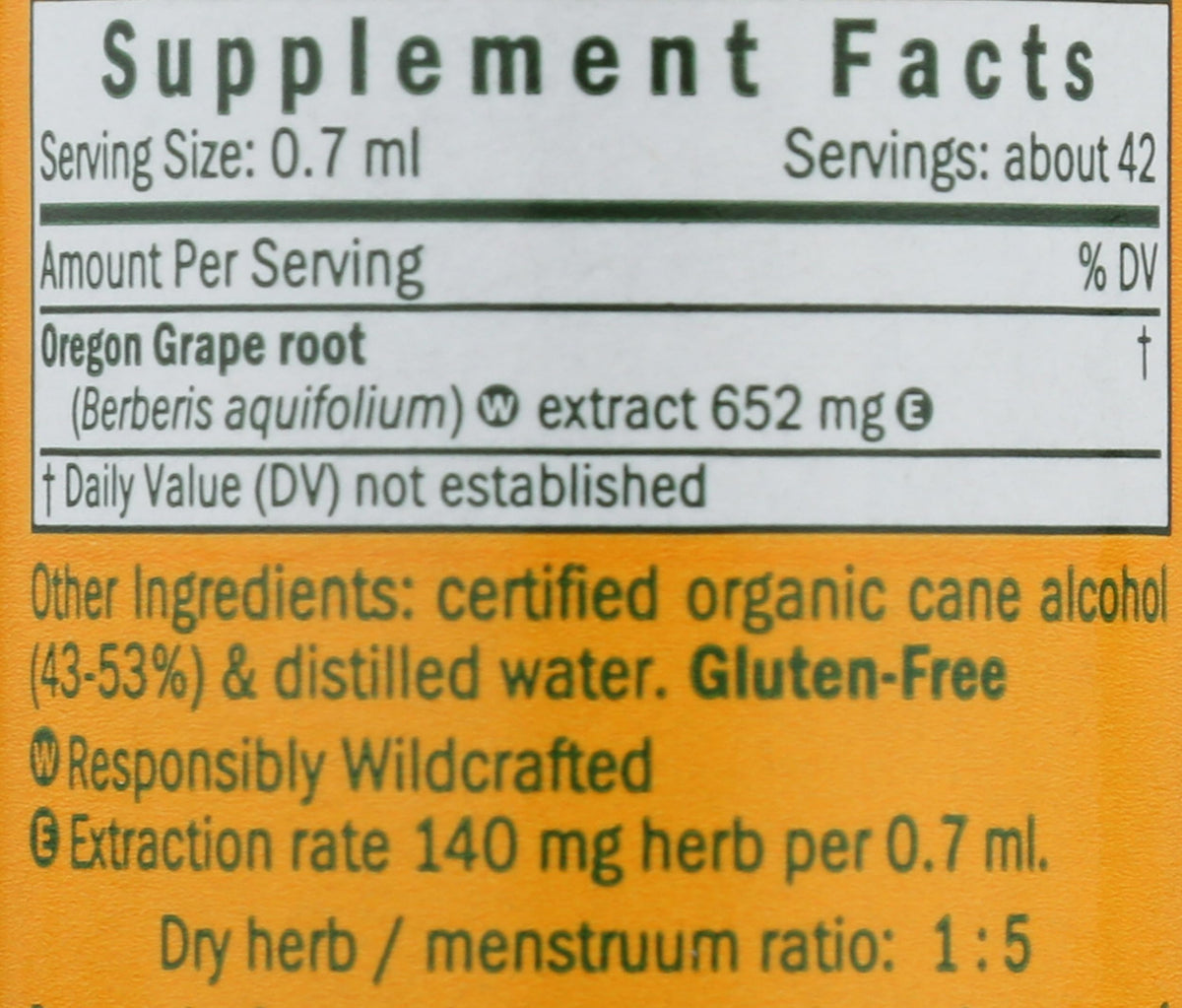 Authentic USA imported Herb Pharm herbal supplement bottle showcasing the gluten free certification.