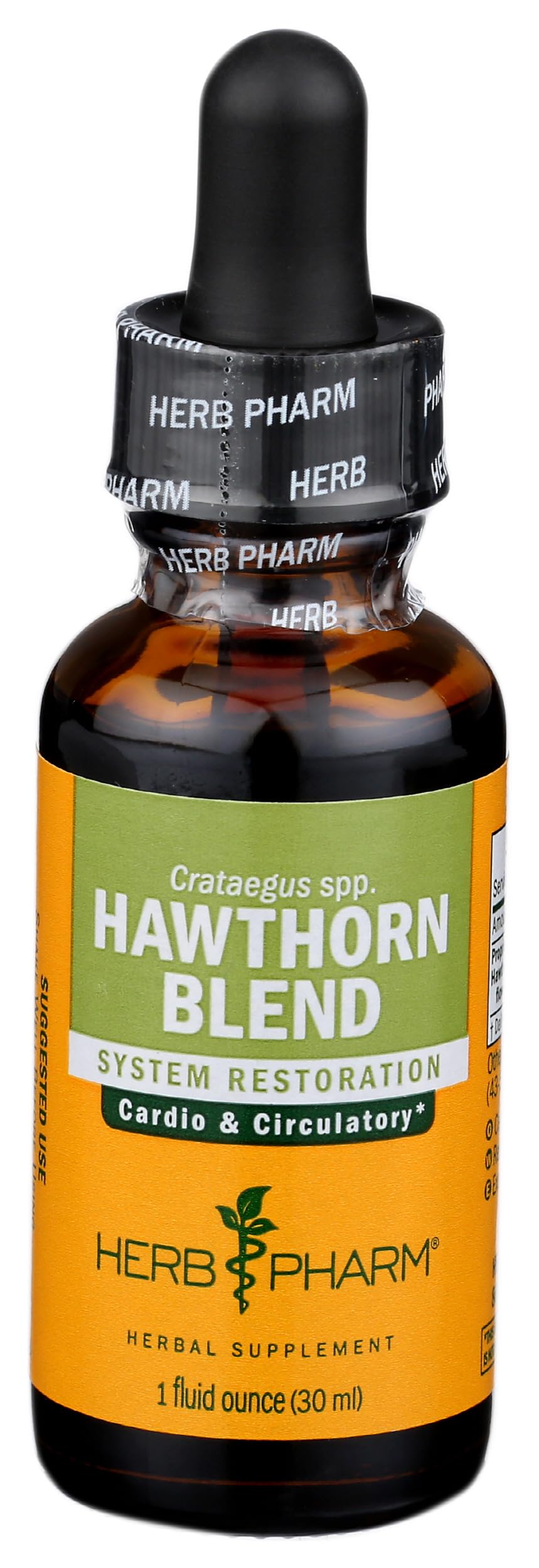 USA imported Herb Pharm cardiovascular liquid extract side profile view
