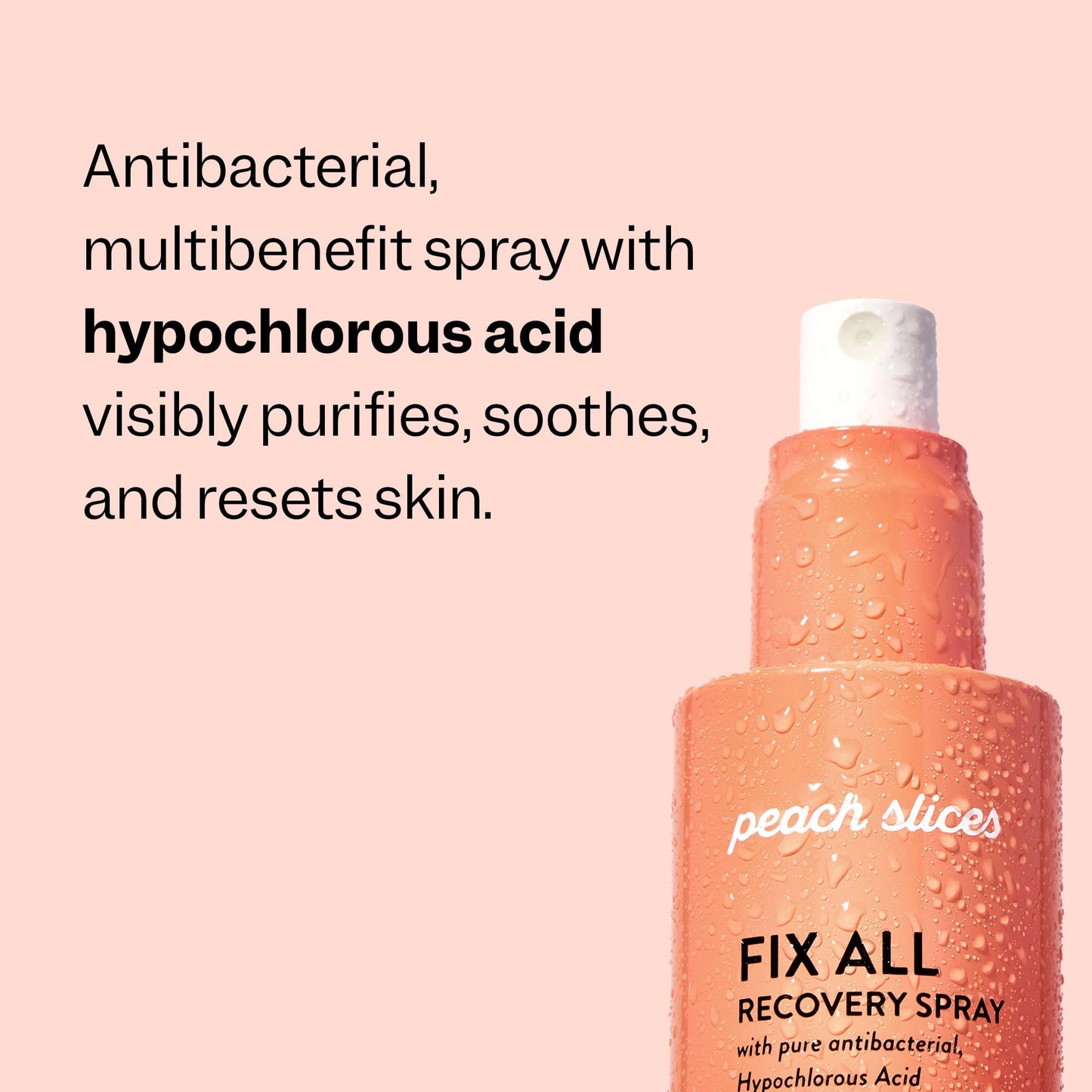 Detail of Peach Slices Fix All Recovery Spray nozzle and cap