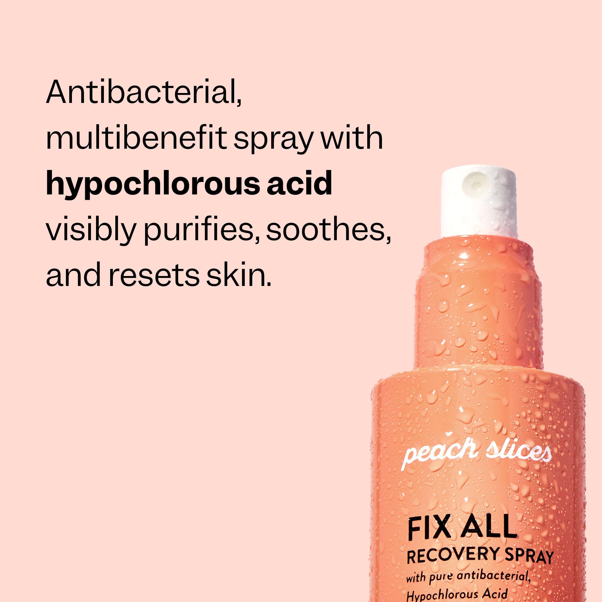Detail of Peach Slices Fix All Recovery Spray nozzle and cap