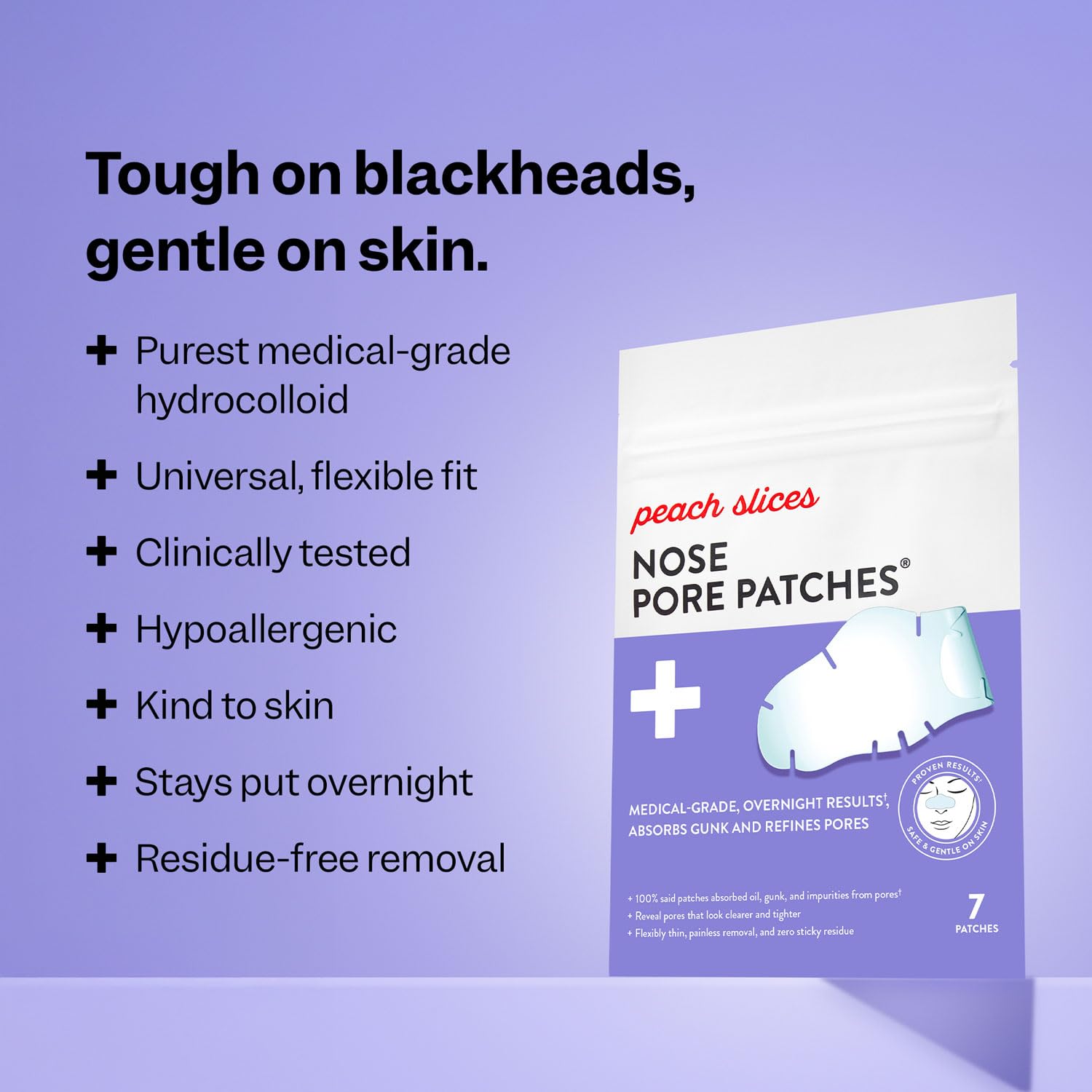 Hydrocolloid nose patch texture and thin flexible material close up