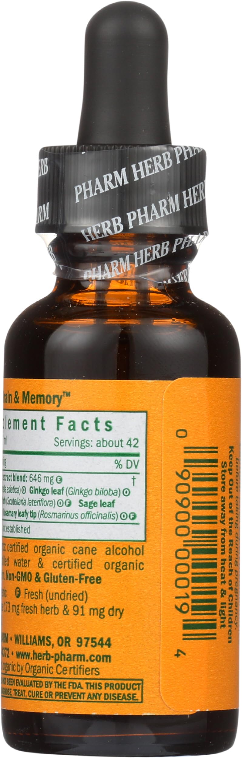 Authentic Herb Pharm USA imported memory support liquid supplement packaging