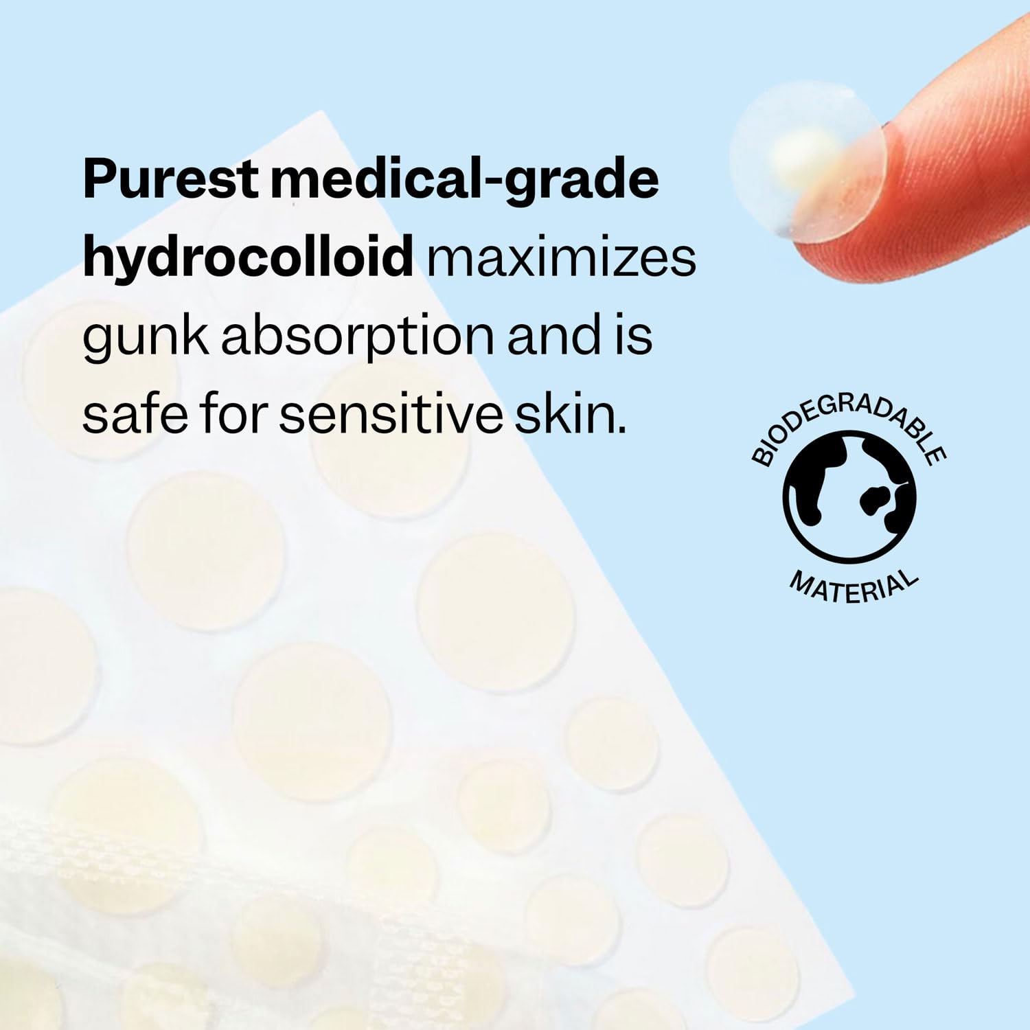 Peach Slices pimple patch sheet displaying thirty vegan and cruelty free transparent skincare dots