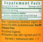 Side profile of Goldenseal liquid extract bottle displaying supplement facts and usage instructions