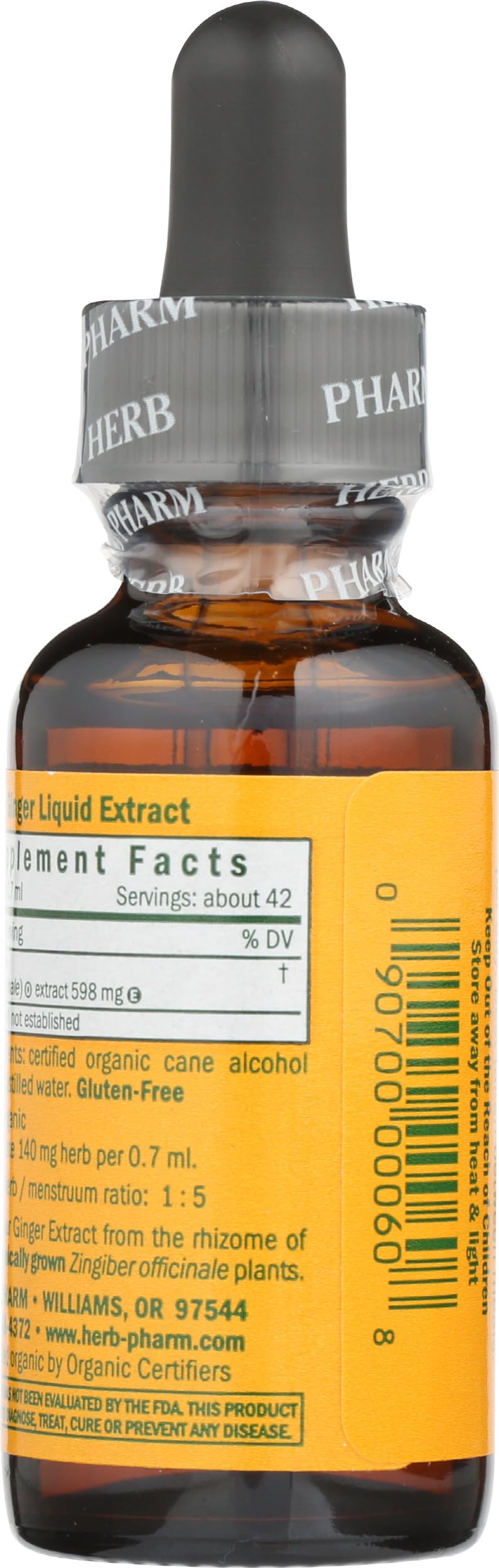 Authentic USA imported Herb Pharm Ginger dietary supplement for occasional nausea relief