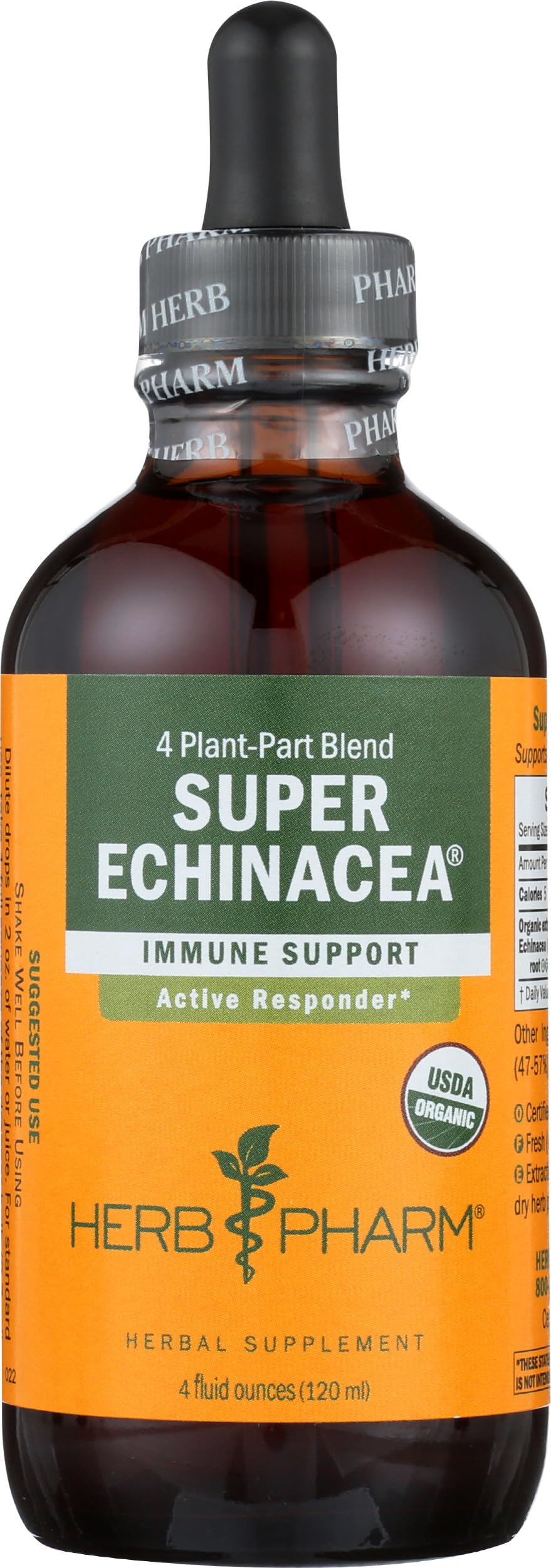 Herb Pharm Super Echinacea 4 fluid ounce bottle size reference