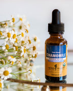 Herb Pharm chamomile liquid drops dropper bulb mechanism detail view for easy dosage control