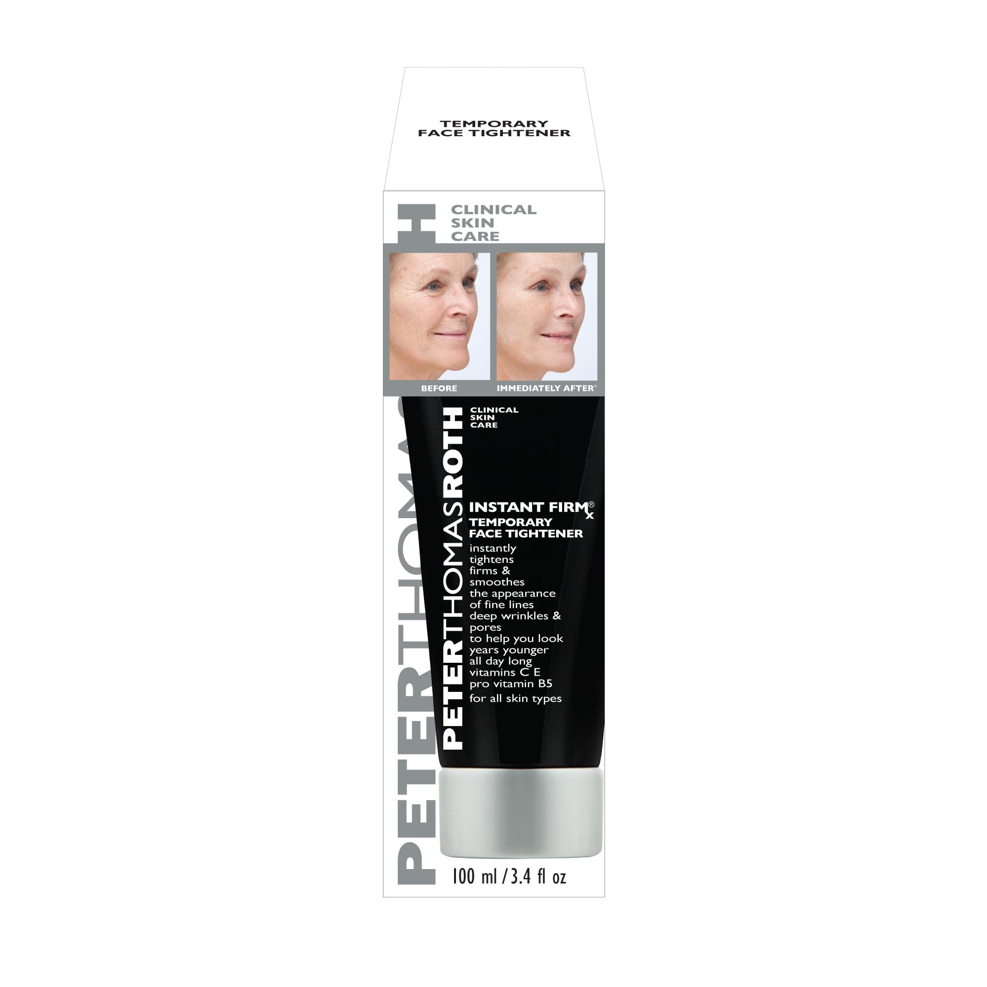 Peter Thomas Roth Instant FIRMx skincare tube packaging