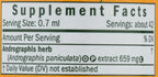 Organic Andrographis paniculata liquid herbal supplement ingredient label details
