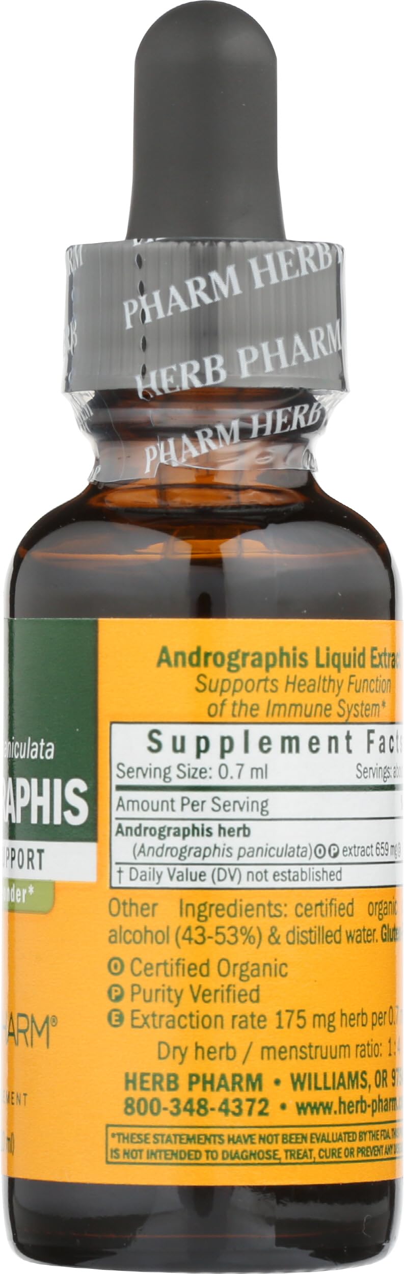 Herb Pharm Andrographis concentrated formula showing directions for use