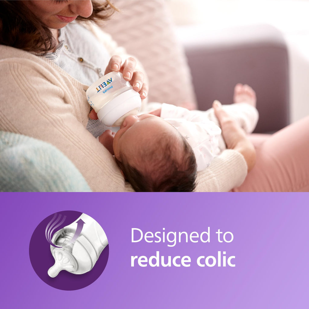 Four premium newborn replacement teats arranged neatly to display the anti colic valve mechanism