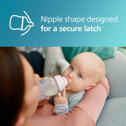 Side profile of the anti colic slow flow nipple showing the integrated valve