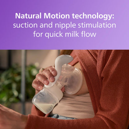 Avent manual breast pump with four ounce natural bottle and soft silicone cushion