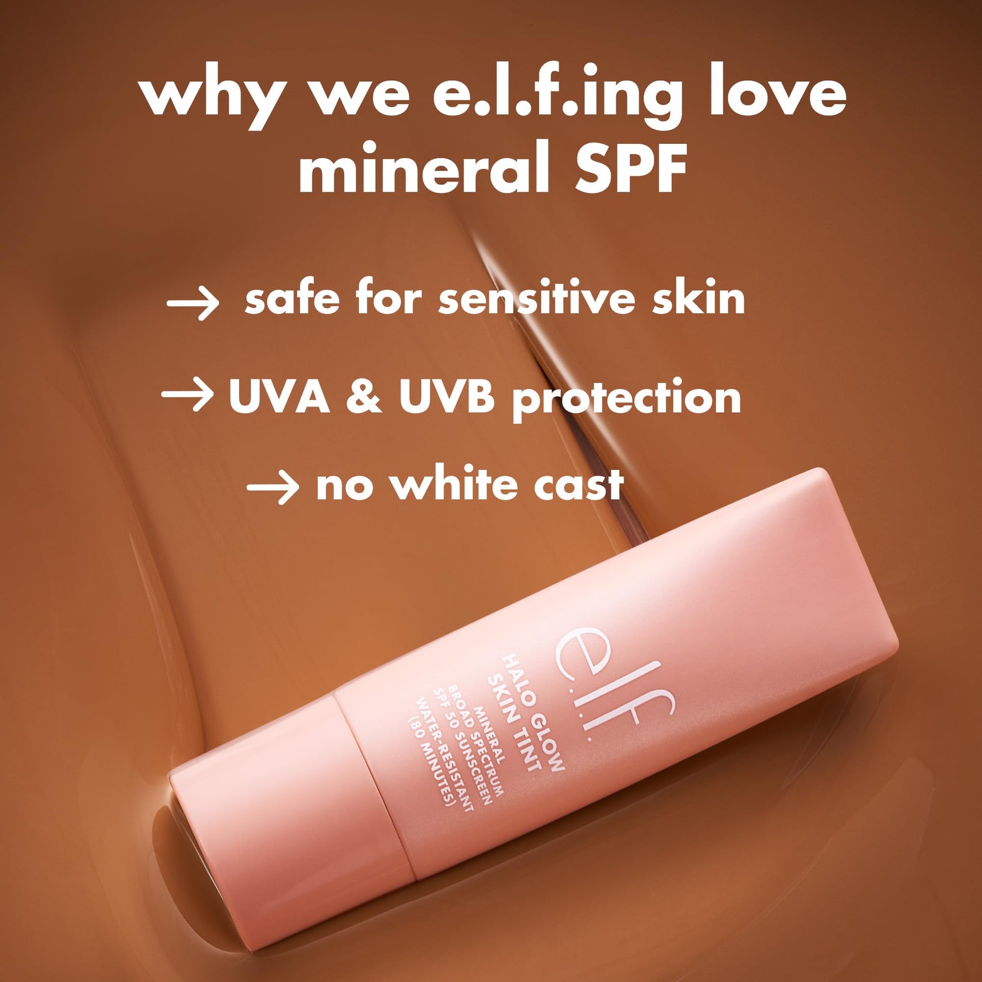 e.l.f. Halo Glow liquid sun protecting skin tint packaging