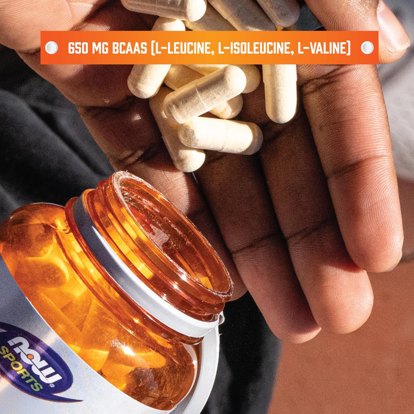 Essential Leucine Isoleucine and Valine capsules for athletes.