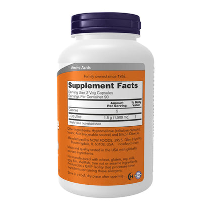 NOW Foods amino acid supplement for protein metabolism and urea cycle support