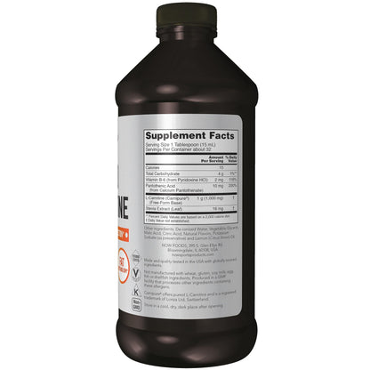 NOW Foods Sports Liquid L-Carnitine citrus flavor 16 ounce supplement details