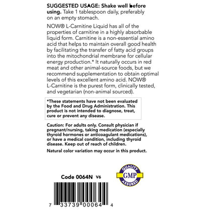 Imported USA premium fitness supplements authentic NOW Sports L-Carnitine liquid