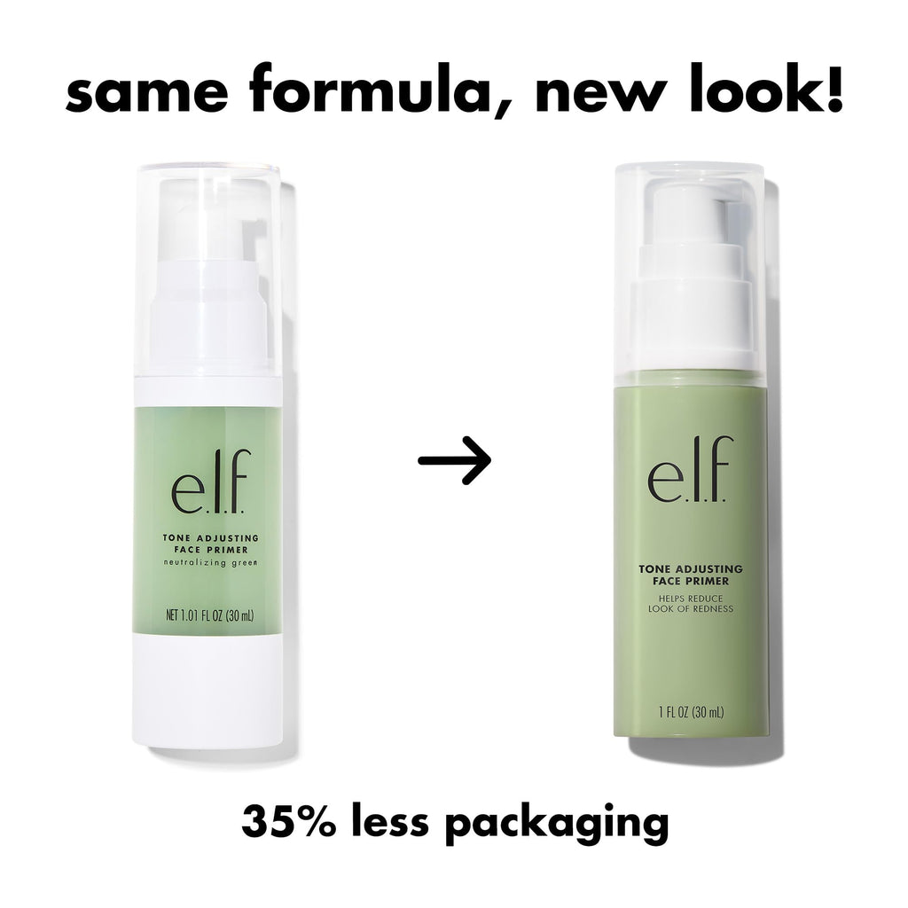 E.l.f. Cosmetics green face primer back label and ingredient details