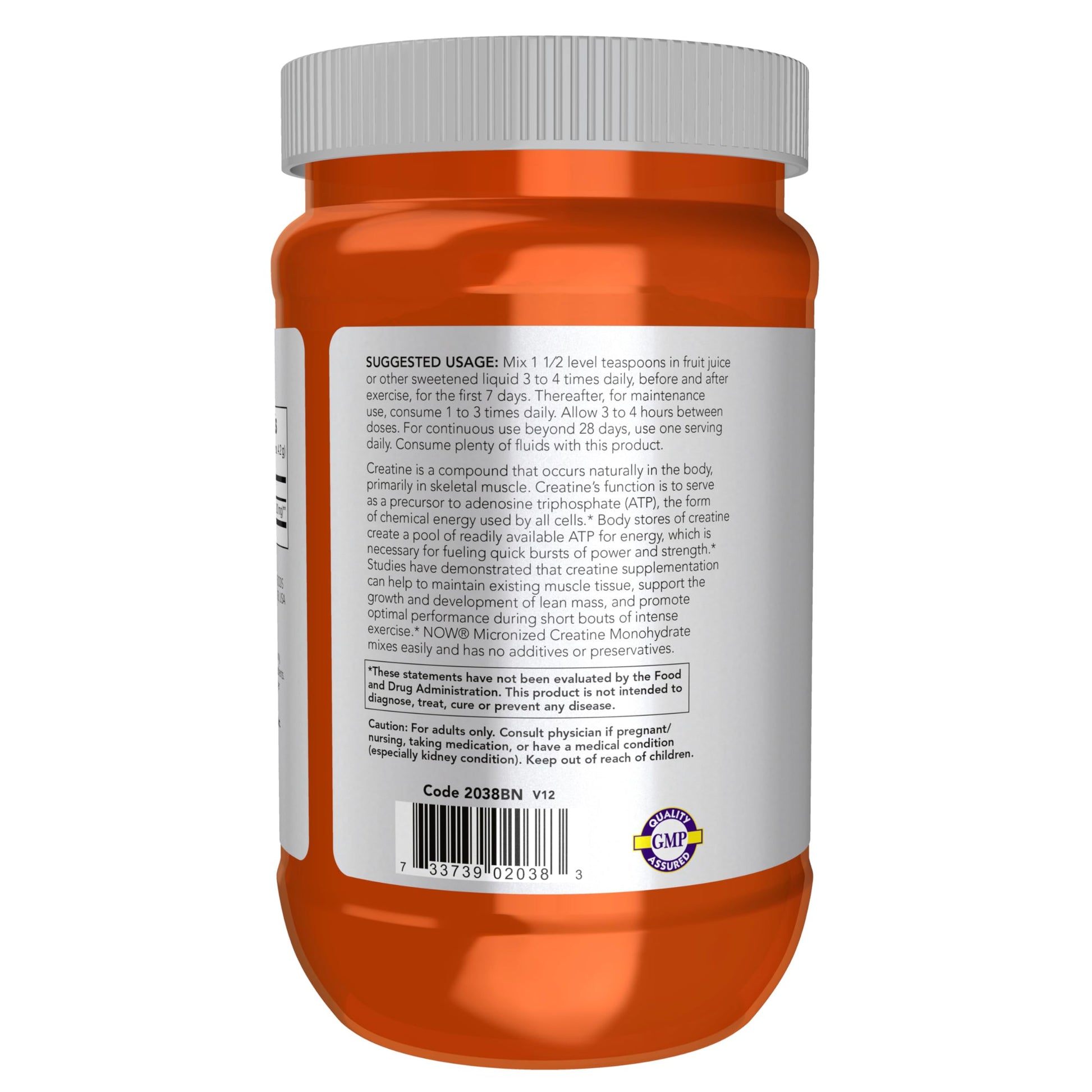 Authentic USA imported NOW Foods pure creatine powder for mass building