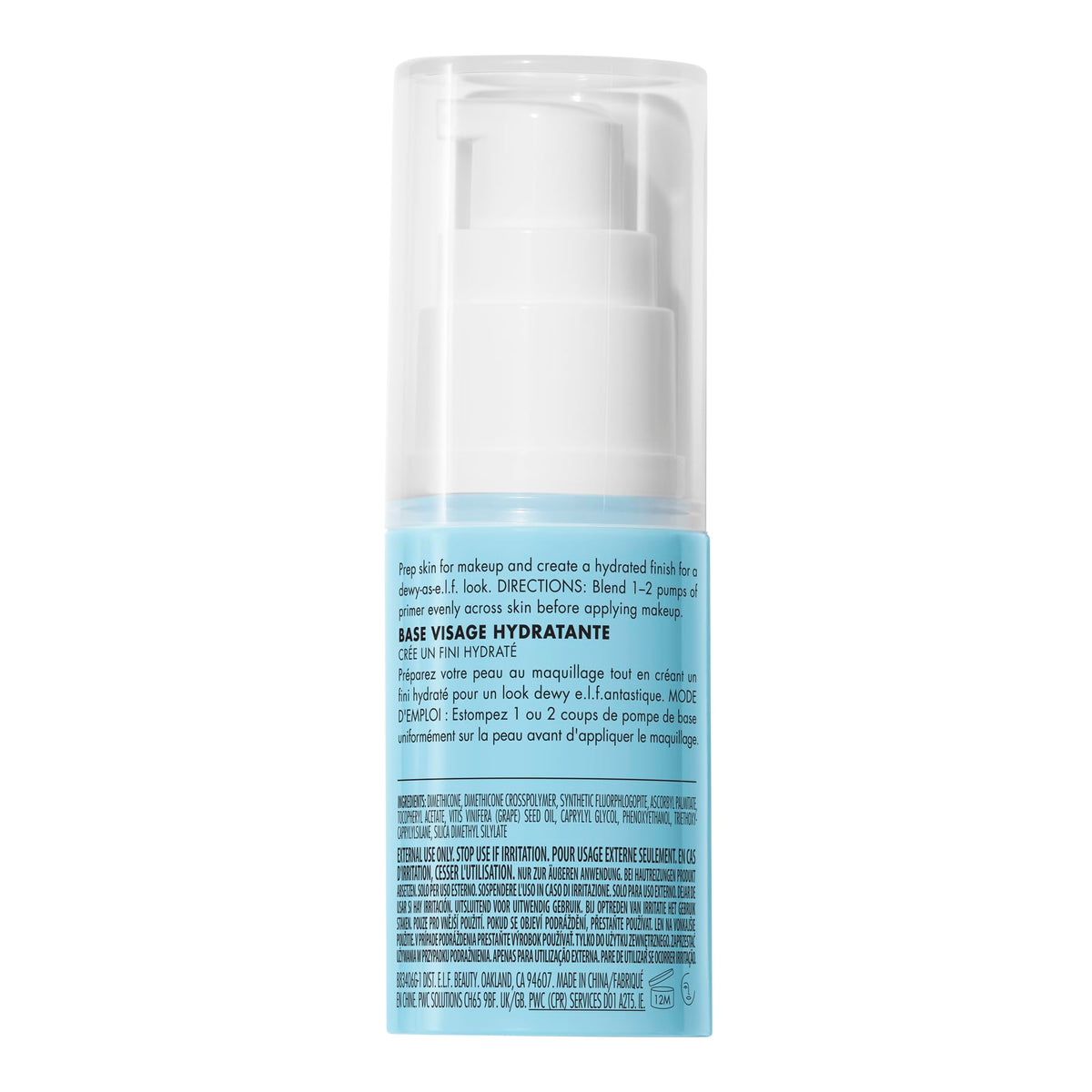 E.l.f. Hydrating Face Primer application demonstration on hand