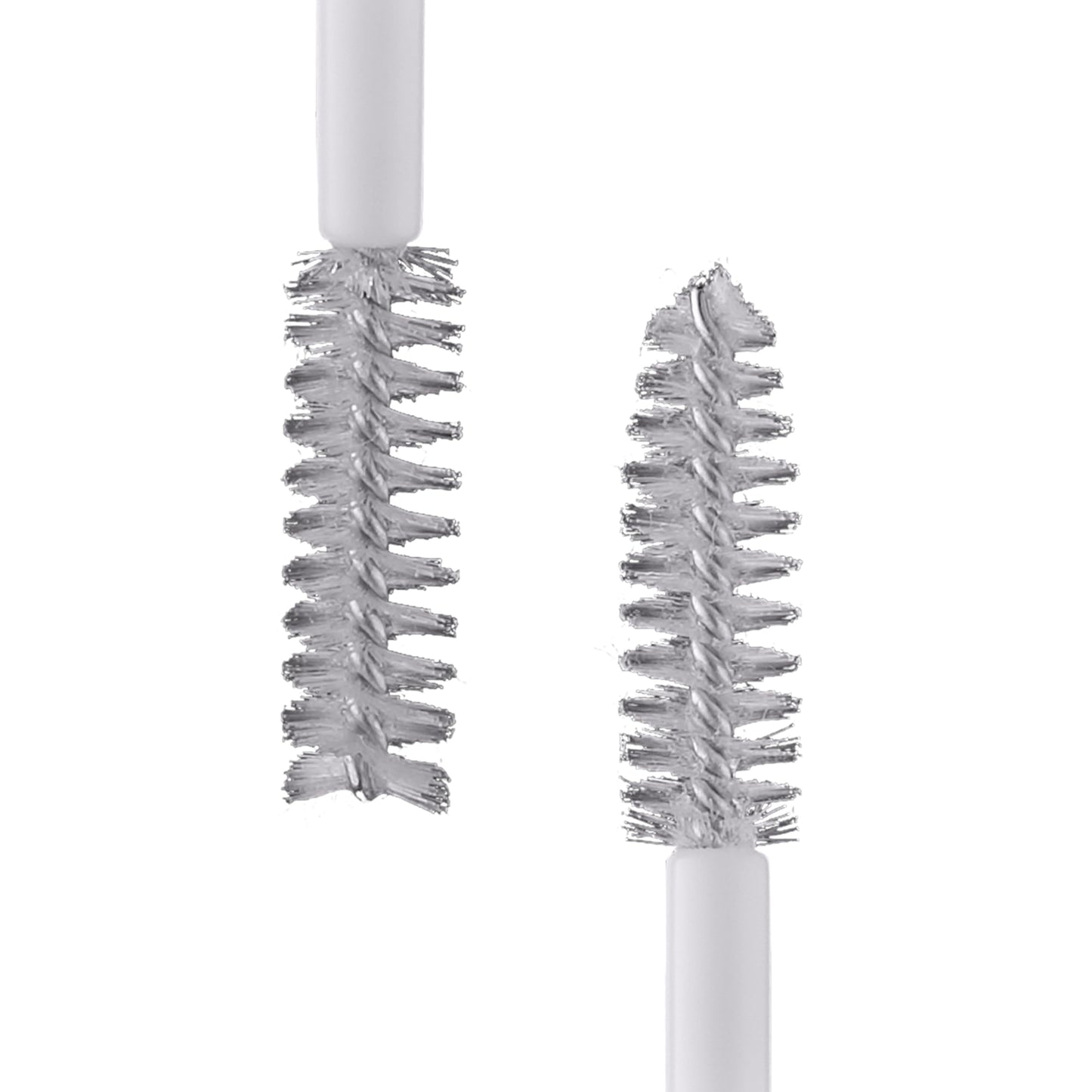 Double ended clear mascara tube for grooming eyelashes and eyebrows