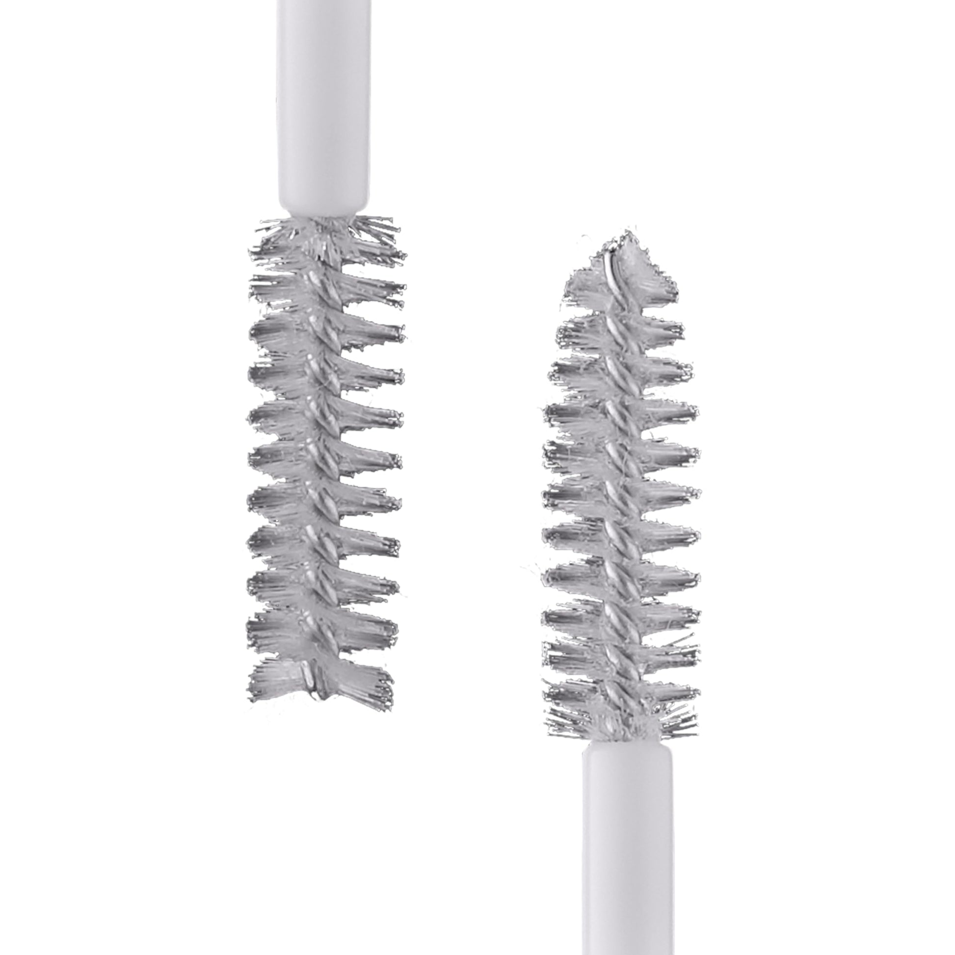 Double ended clear mascara tube for grooming eyelashes and eyebrows