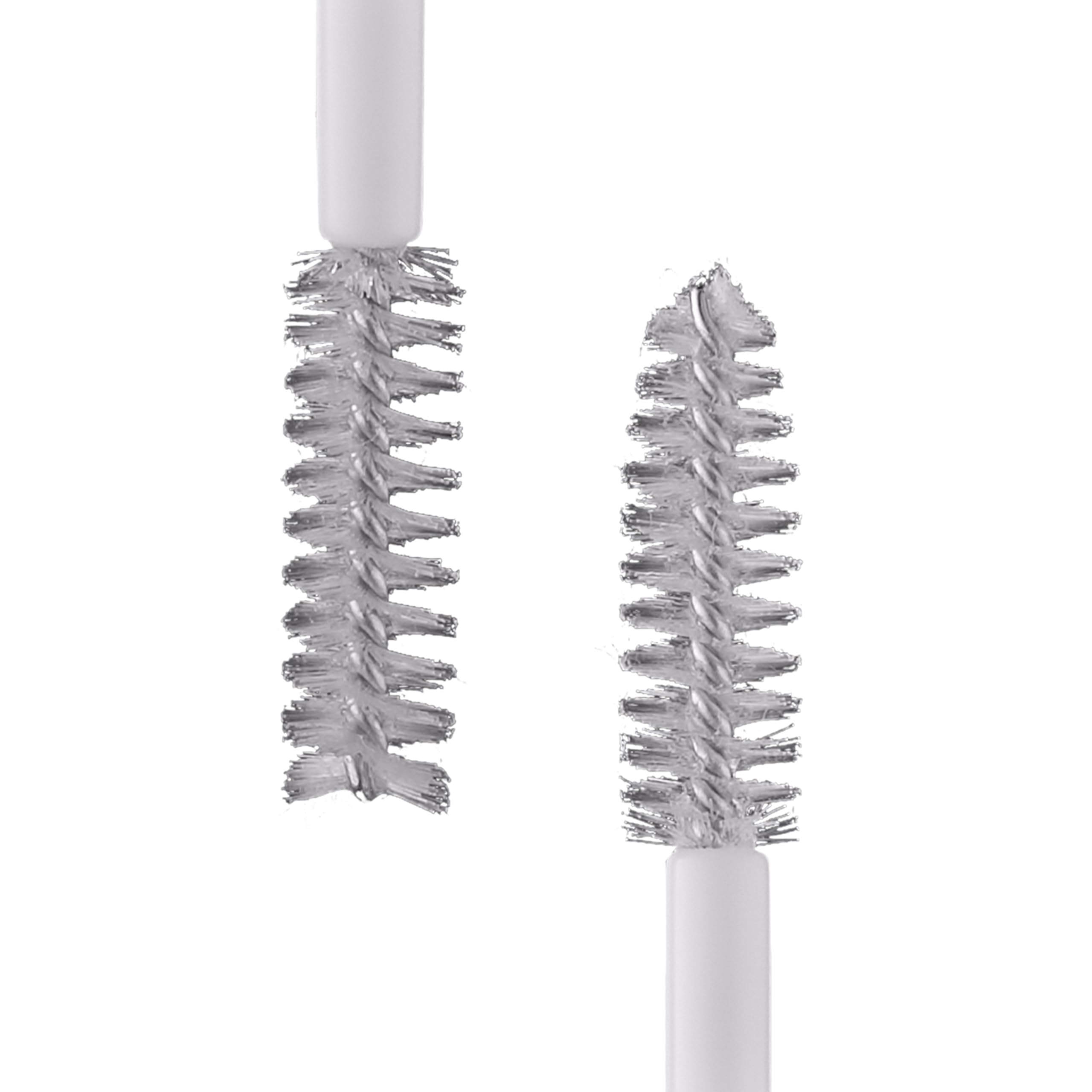 Double ended clear mascara tube for grooming eyelashes and eyebrows