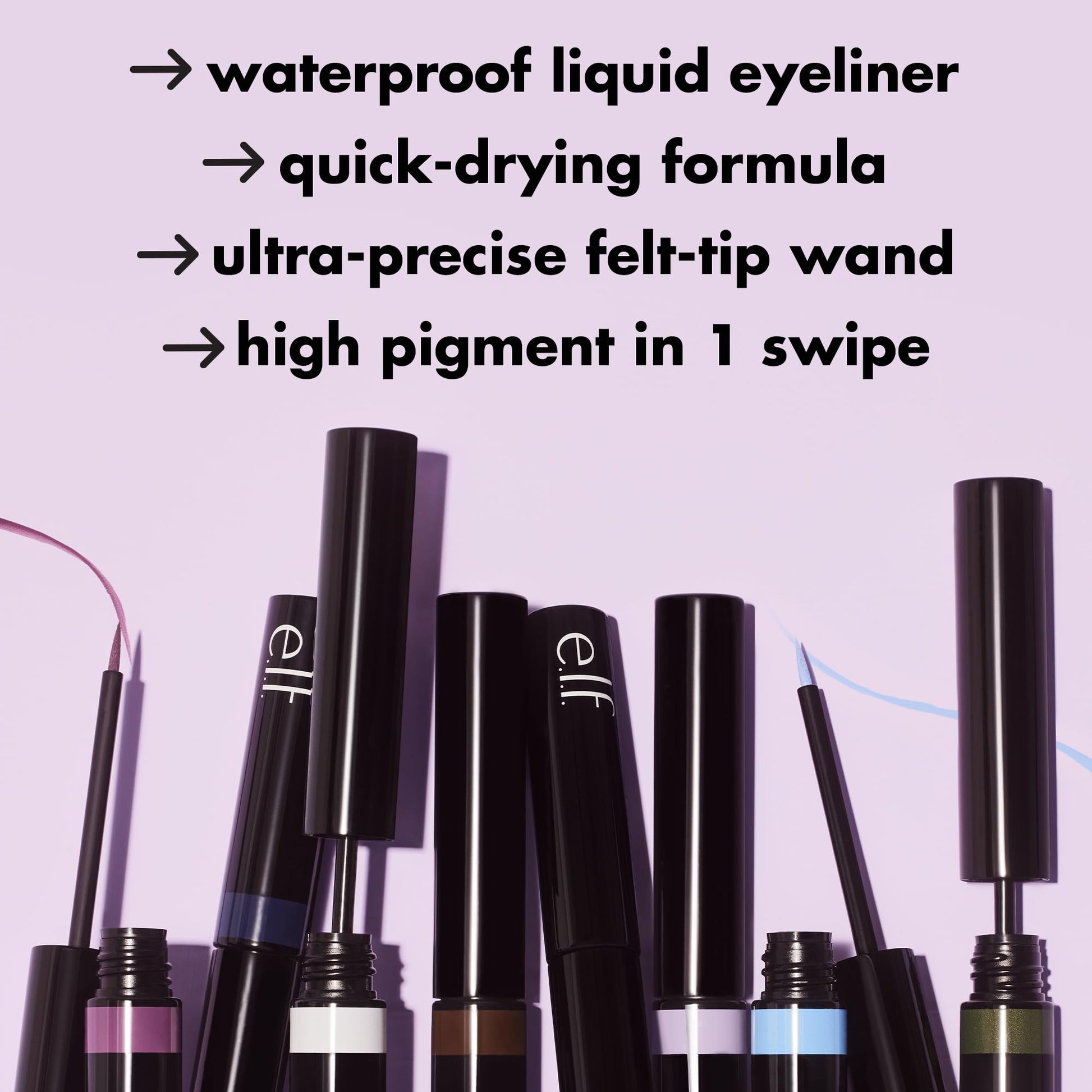e.l.f. Cosmetics smudge proof liquid eyeliner pen showing packaging details