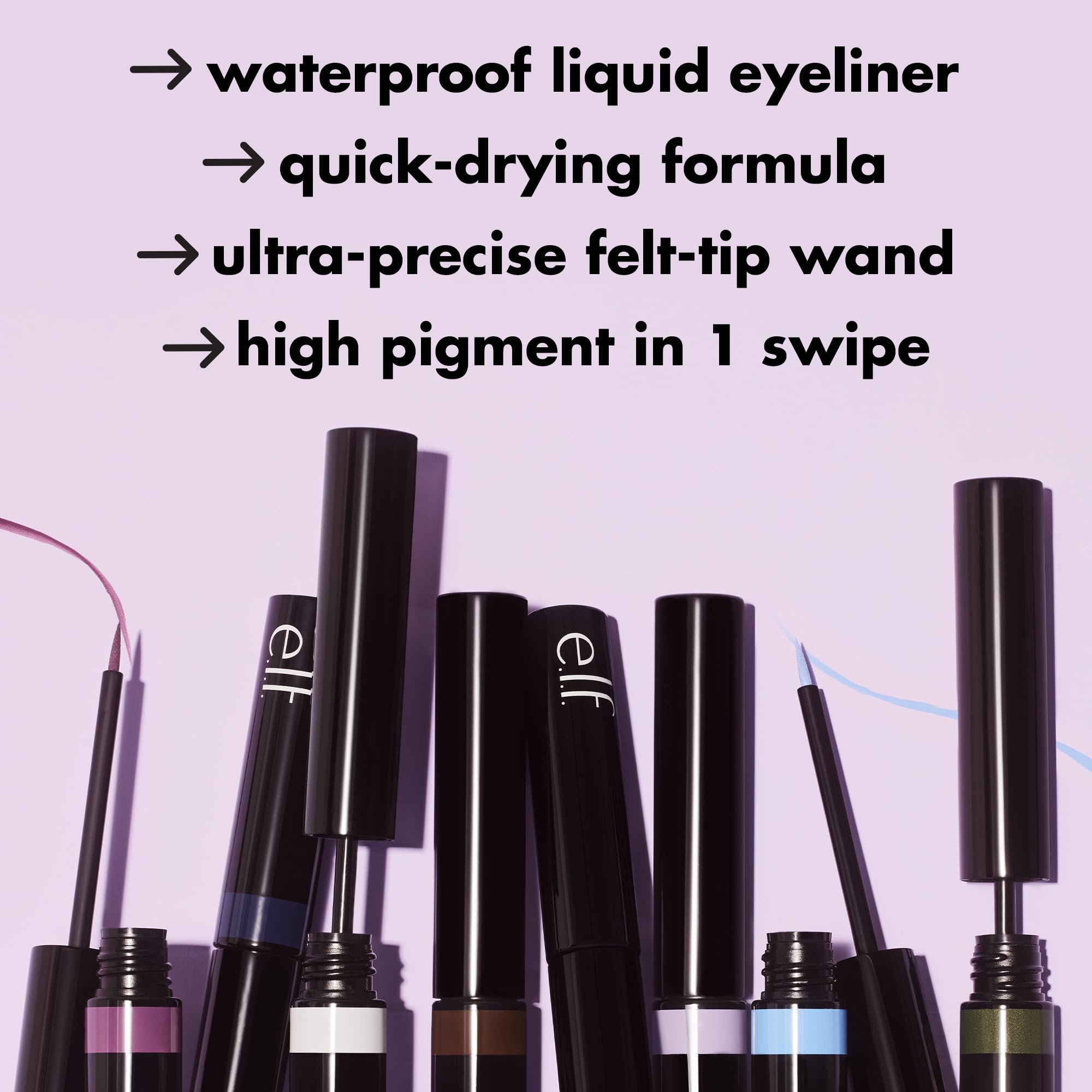 e.l.f. Cosmetics smudge proof liquid eyeliner pen showing packaging details