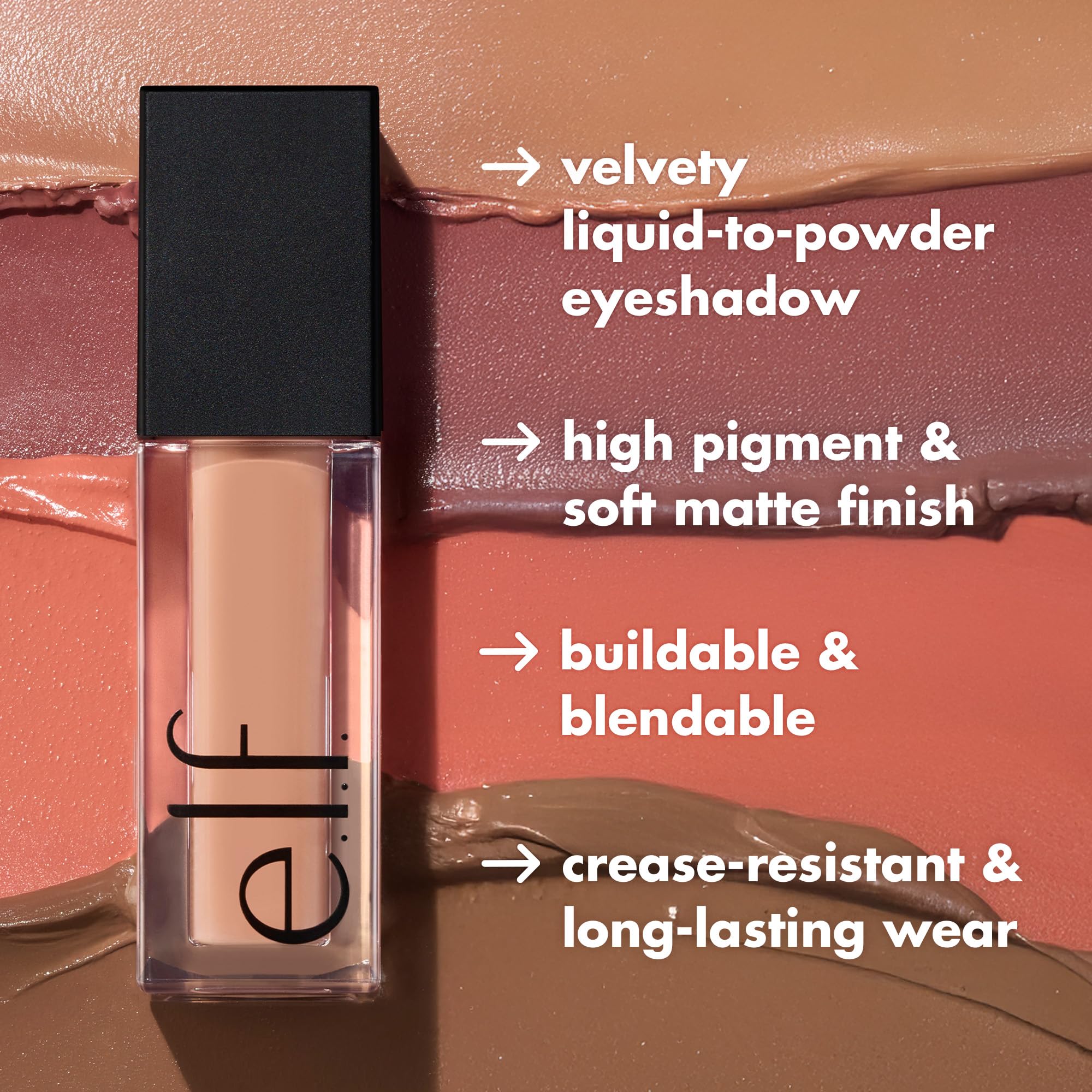 e.l.f. Liquid Velvet Eyeshadow liquid to powder texture swatch