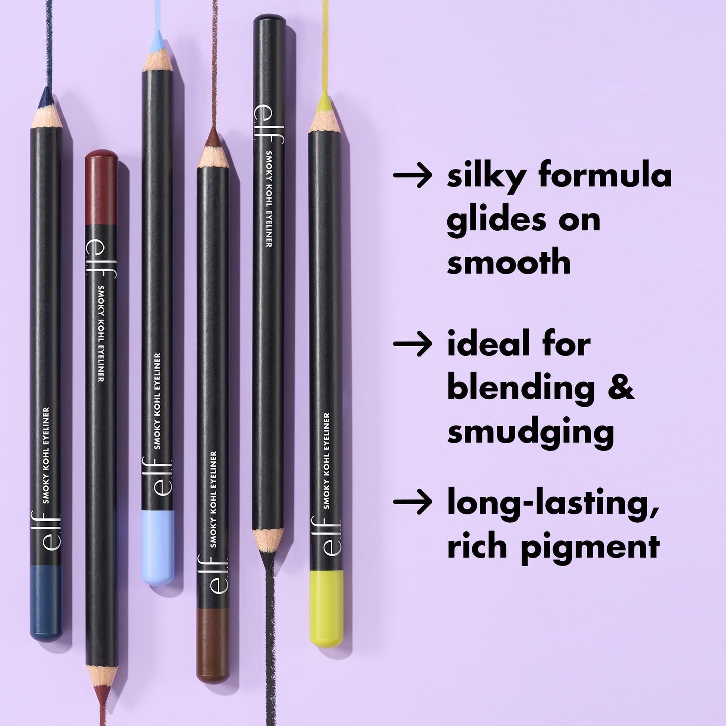 E.l.f. Cosmetics kohl eye pencil tip showing rich black pigment