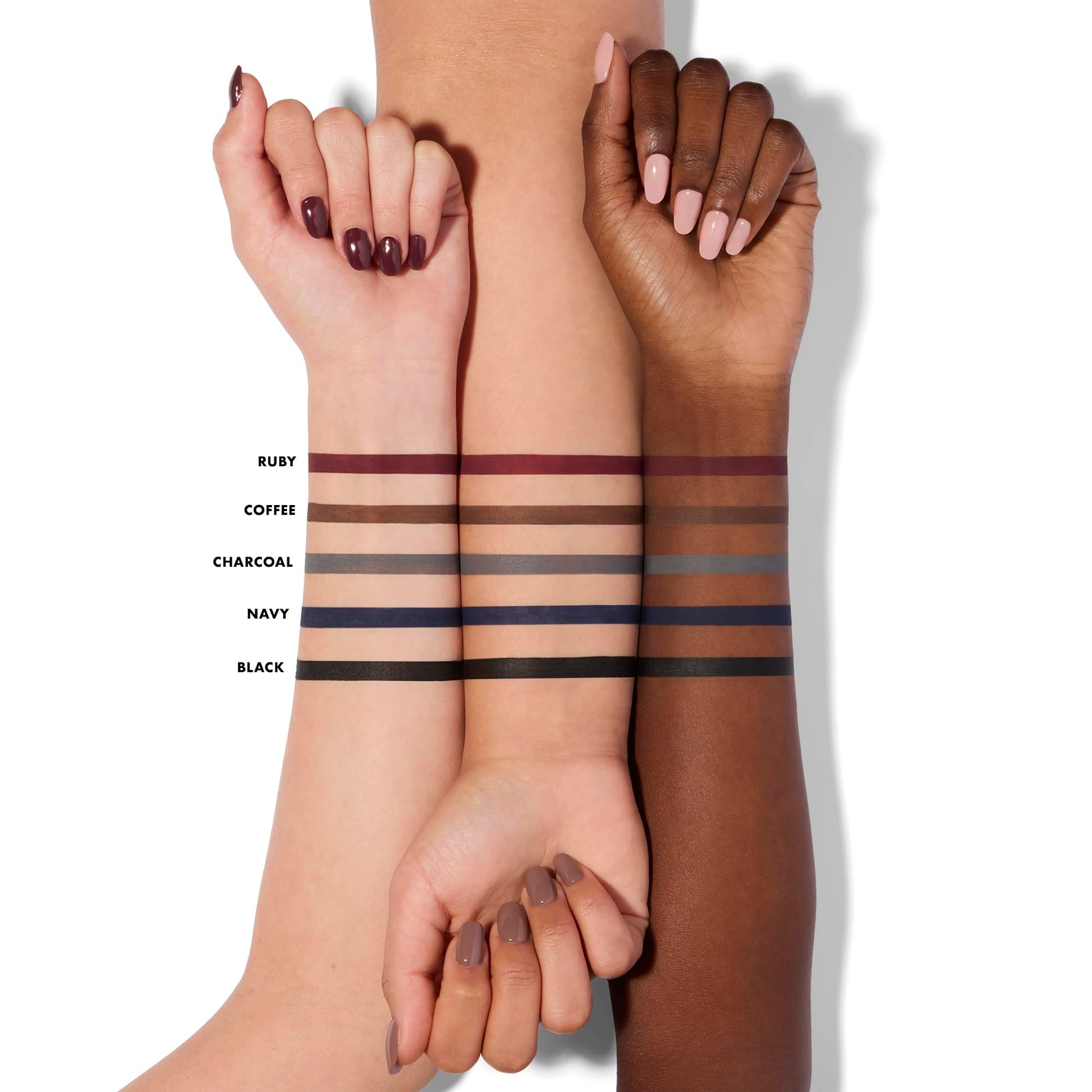 Hand swatch of E.l.f. black retractable eye pencil