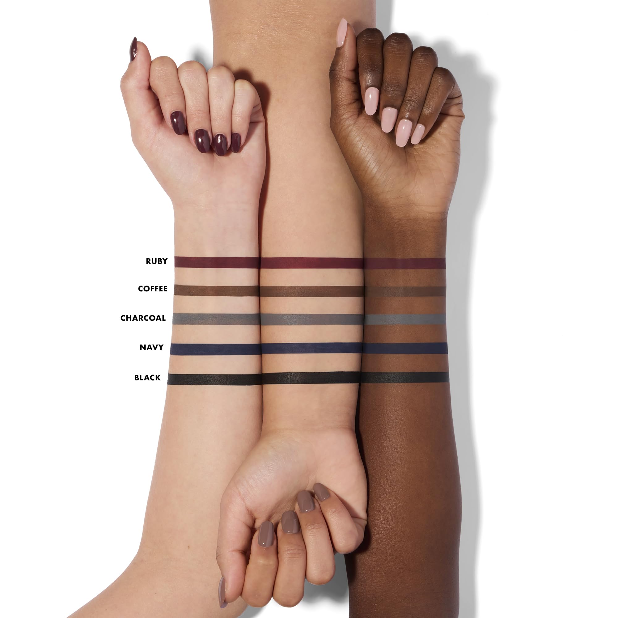 Hand swatch of E.l.f. black retractable eye pencil