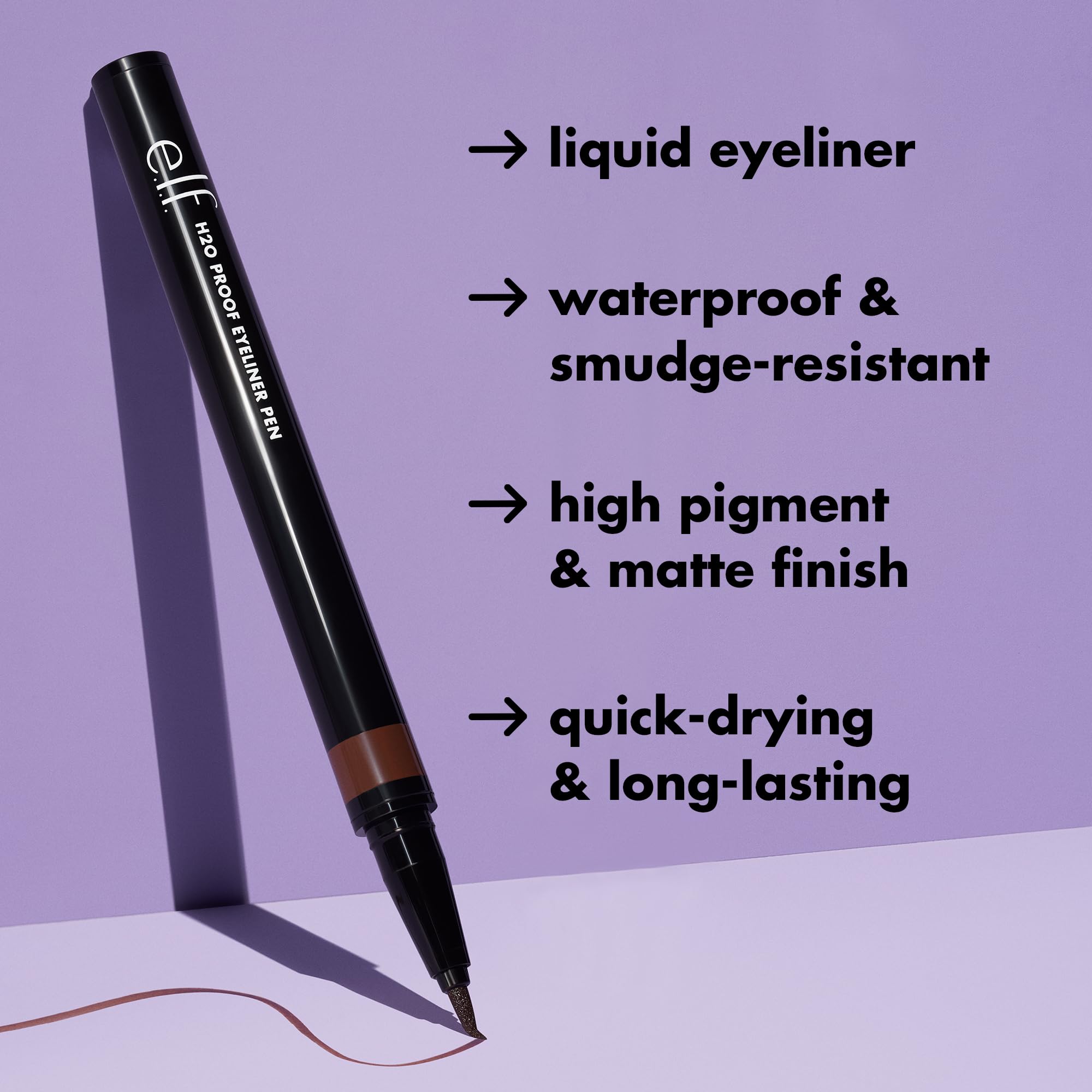 Close up of e.l.f. H2O Proof Eyeliner felt tip applicator