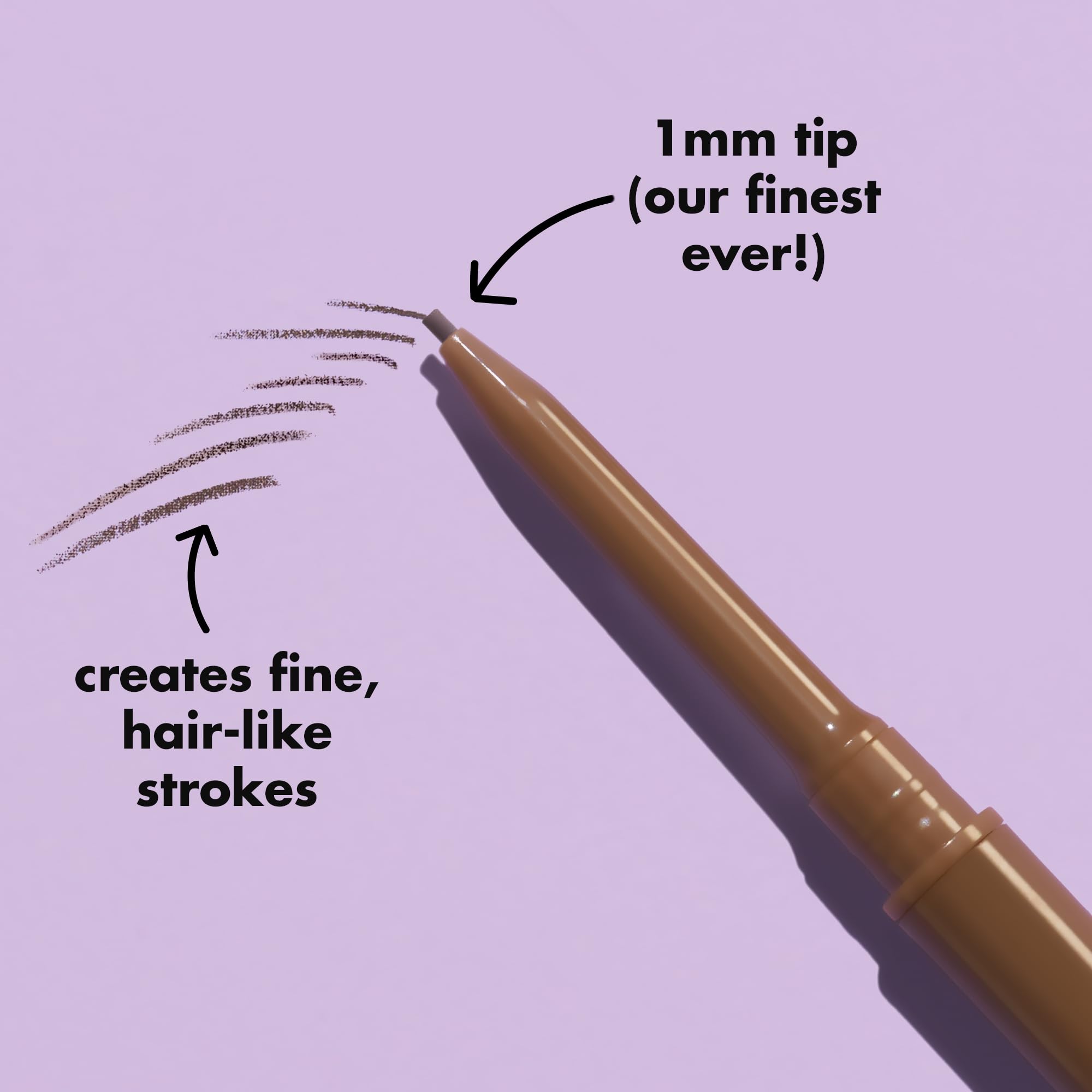 Sturdy spoolie brush end of the e.l.f. cosmetics brow pencil designed for grooming and blending.