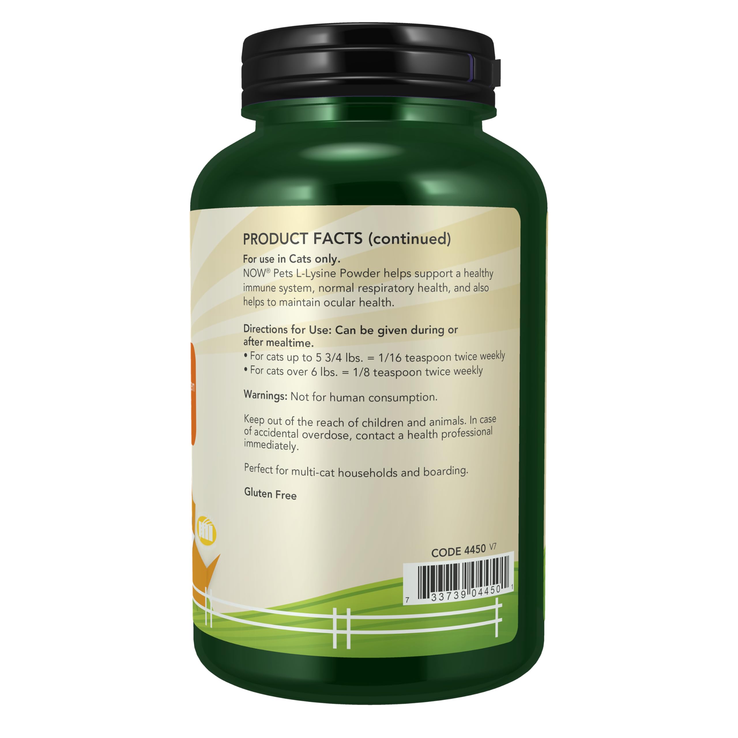 Now Foods L-Lysine supplement powder label details