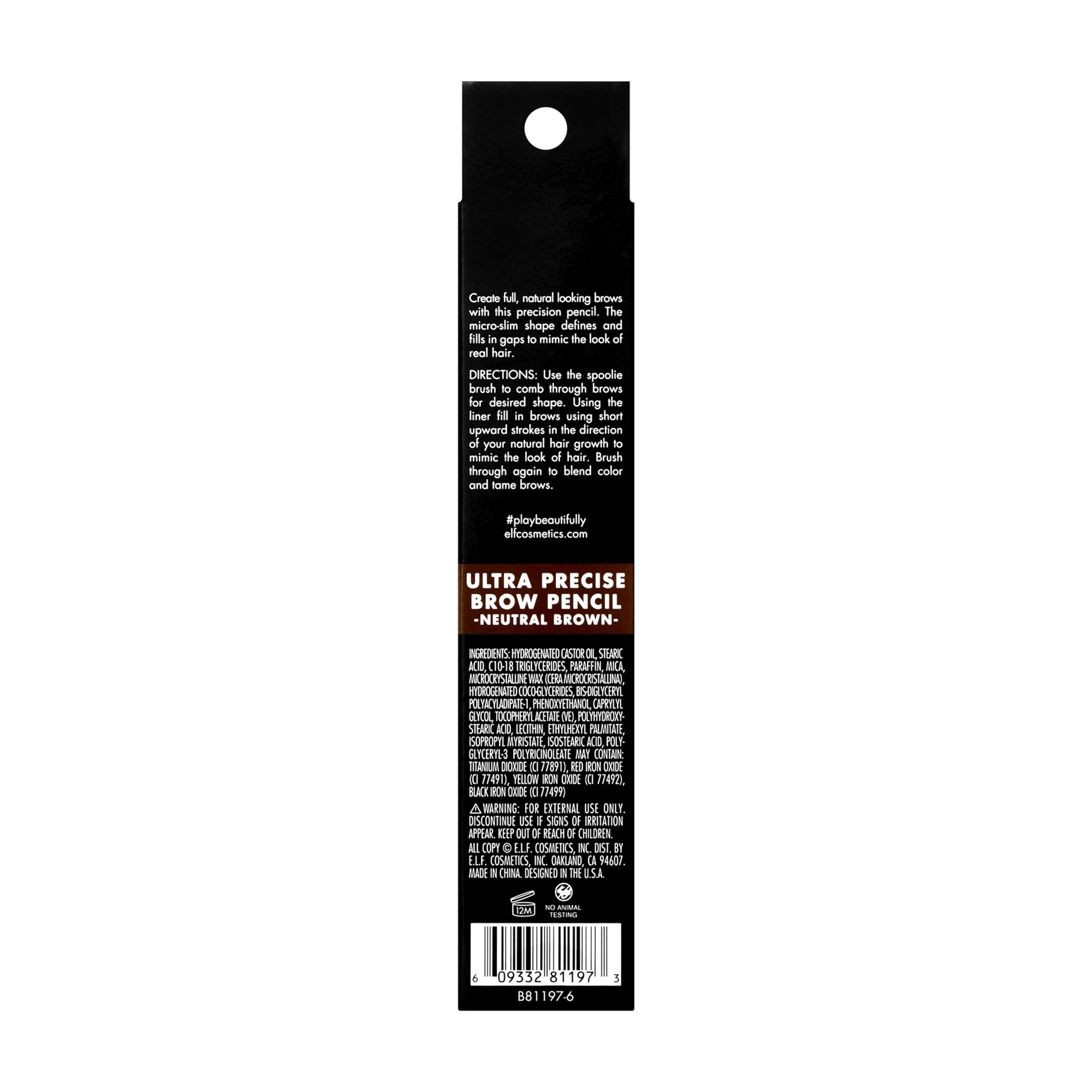 E.l.f. Ultra Precise Brow Pencil packaging details
