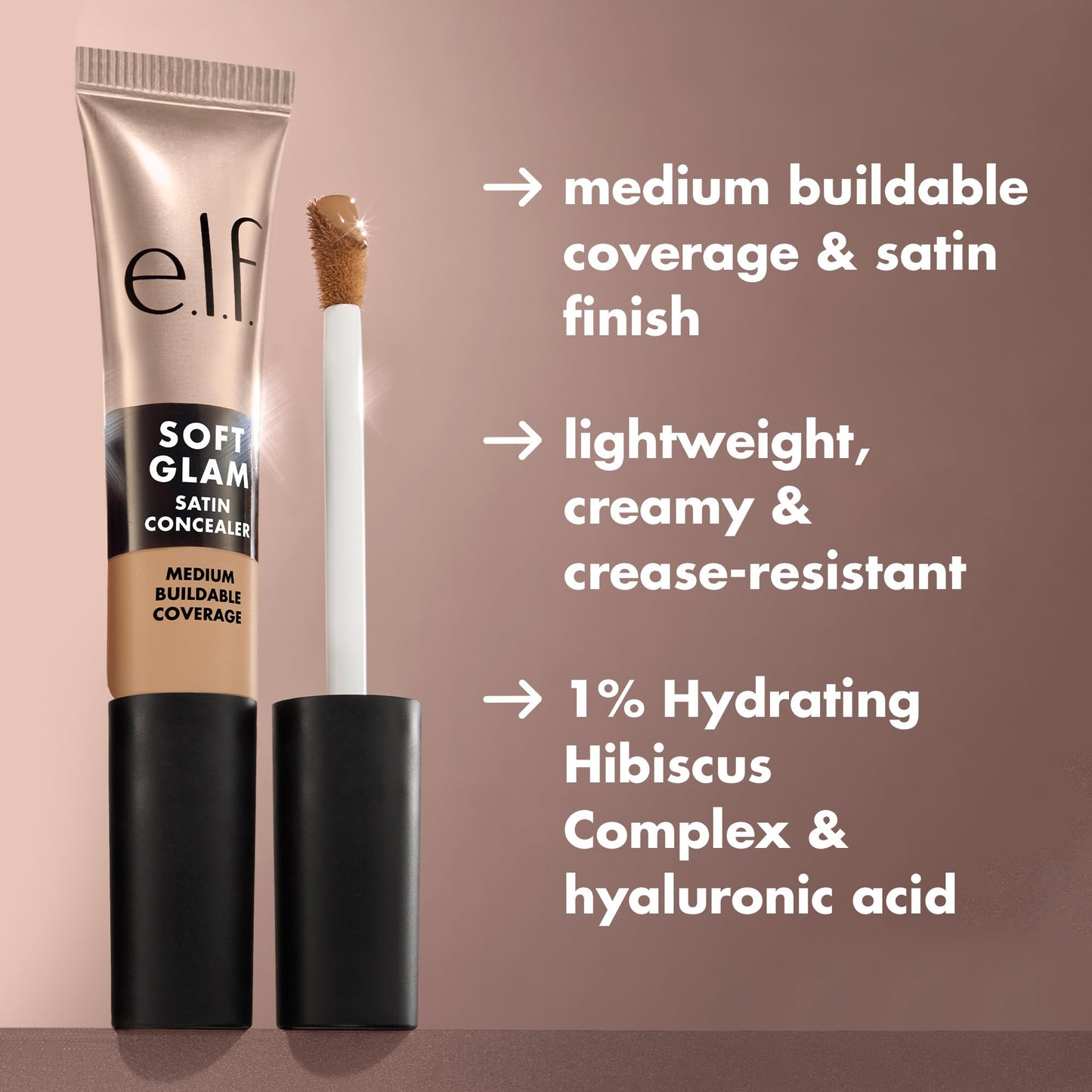 Close up of e.l.f. concealer applicator wand