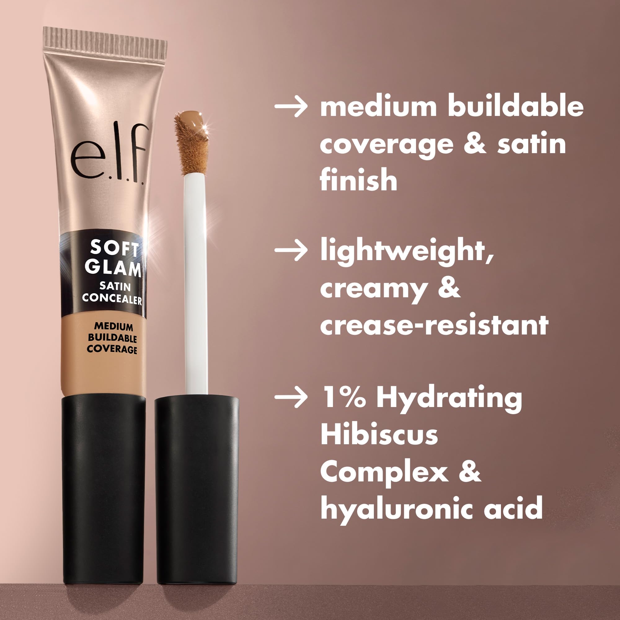 Close up of e.l.f. concealer applicator wand