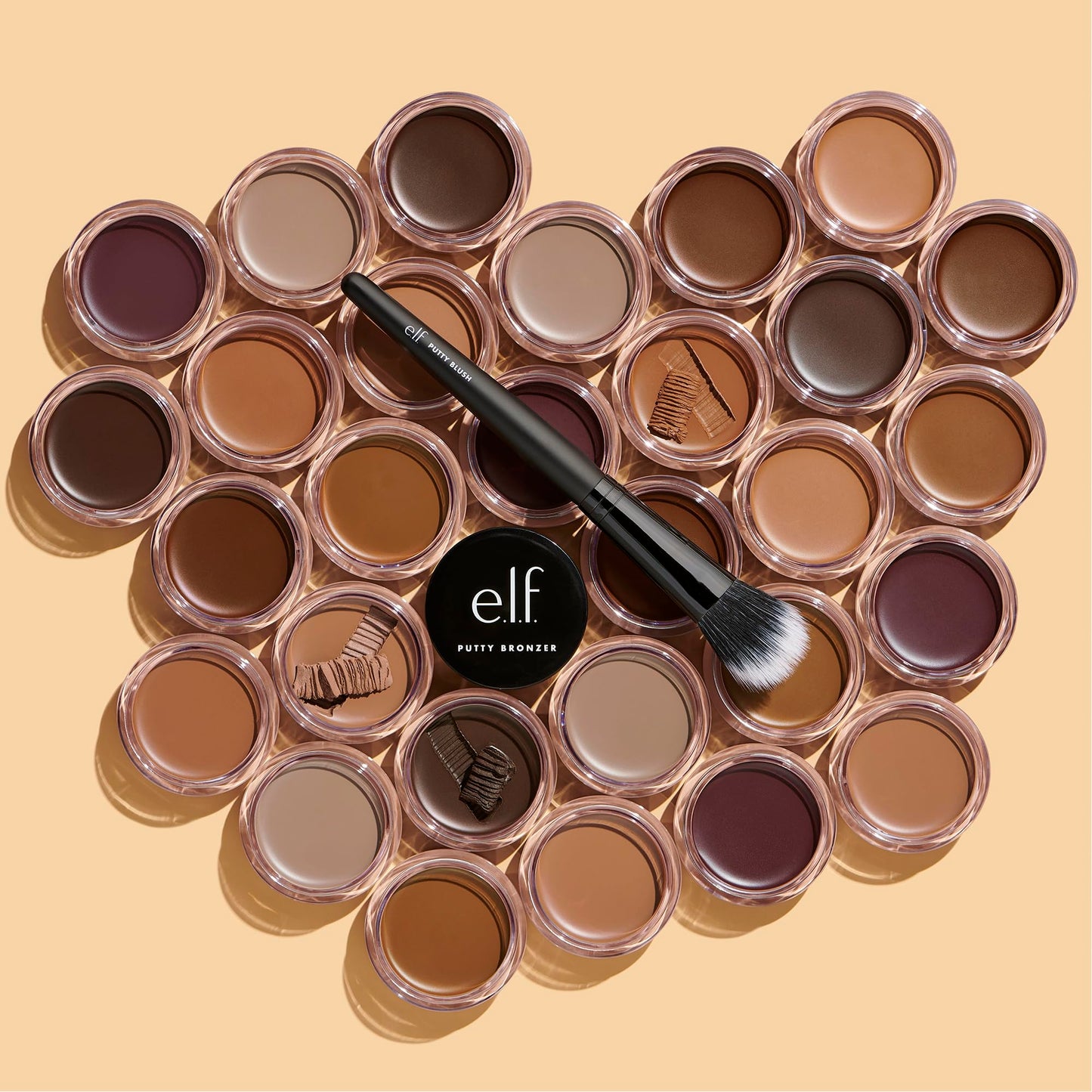 Creamy putty to powder face bronzer product texture swatch