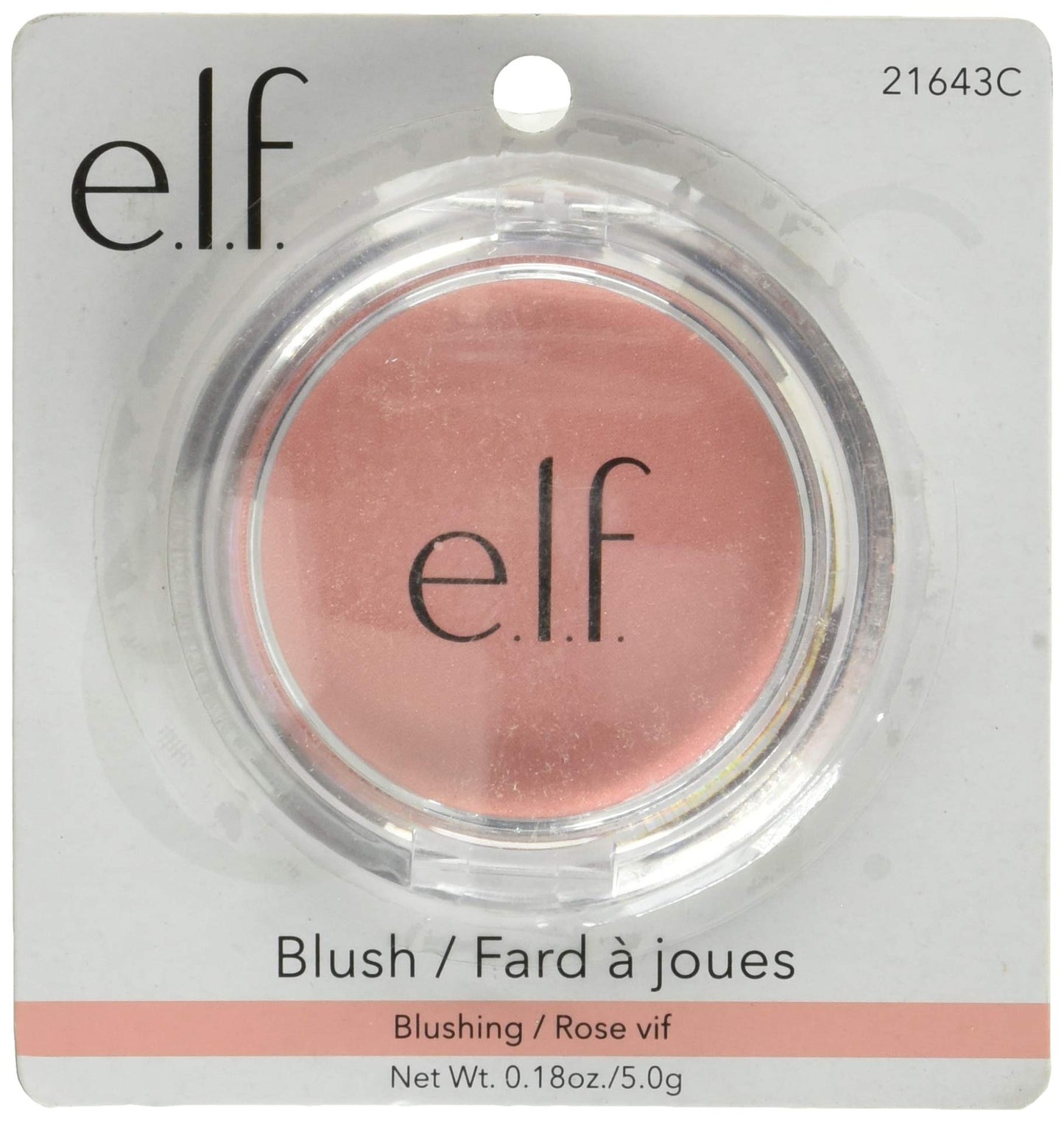 E.l.f. cosmetics face blusher open compact displaying the rosy powder texture